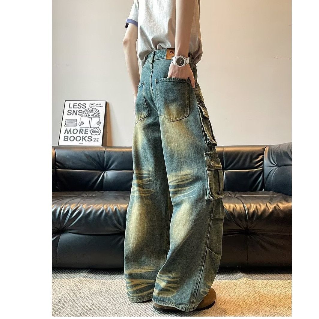 Japanese Brand × Vintage Vintage washed multi-pocket jeans men's loose wide-leg pants Size US 32 / EU 48 - 3 Thumbnail