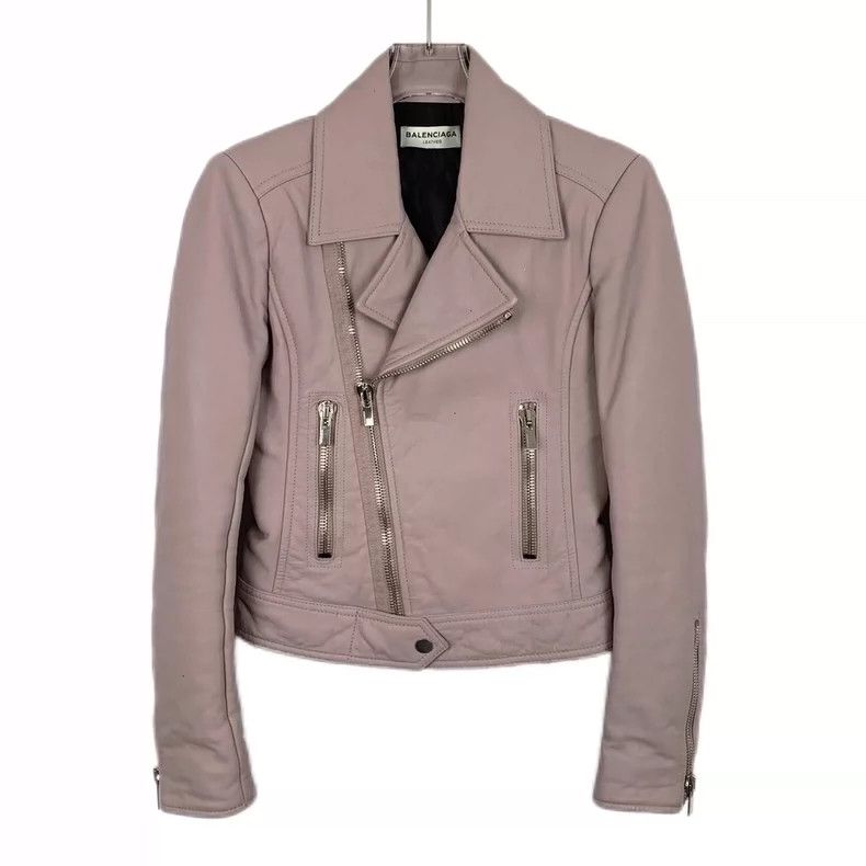 Other Balenciaga size 34 Light purple sheepskin lapel zip leathe Size XXS / US 00 / IT 34 - 1 Thumbnail