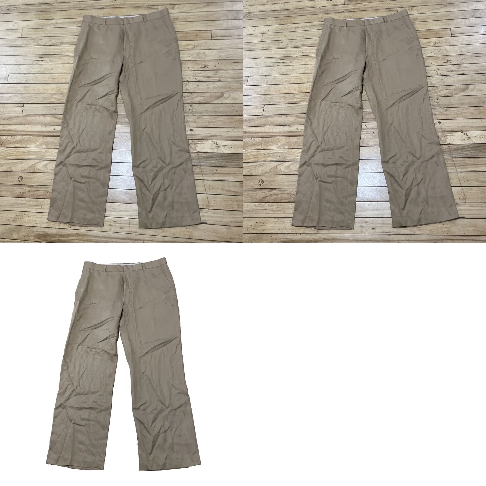 Vintage J. Ferrar Linen Pants Men L 36 38 Brown Shiny Beachy Preppy Tencel Lightweight Dress Pants Slim/Flat Front Slim Fit Black? Size US 33 - 10 Thumbnail