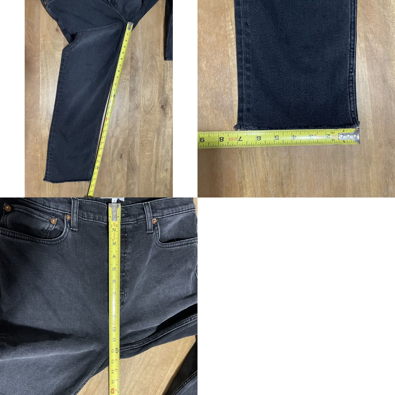 RE/DONE RE/DONE 70s Stovepiper Jeans Womens 32x26 High Rise Straight Black Denim Jeans Size 24" / US 00 / IT 34 - 8 Thumbnail