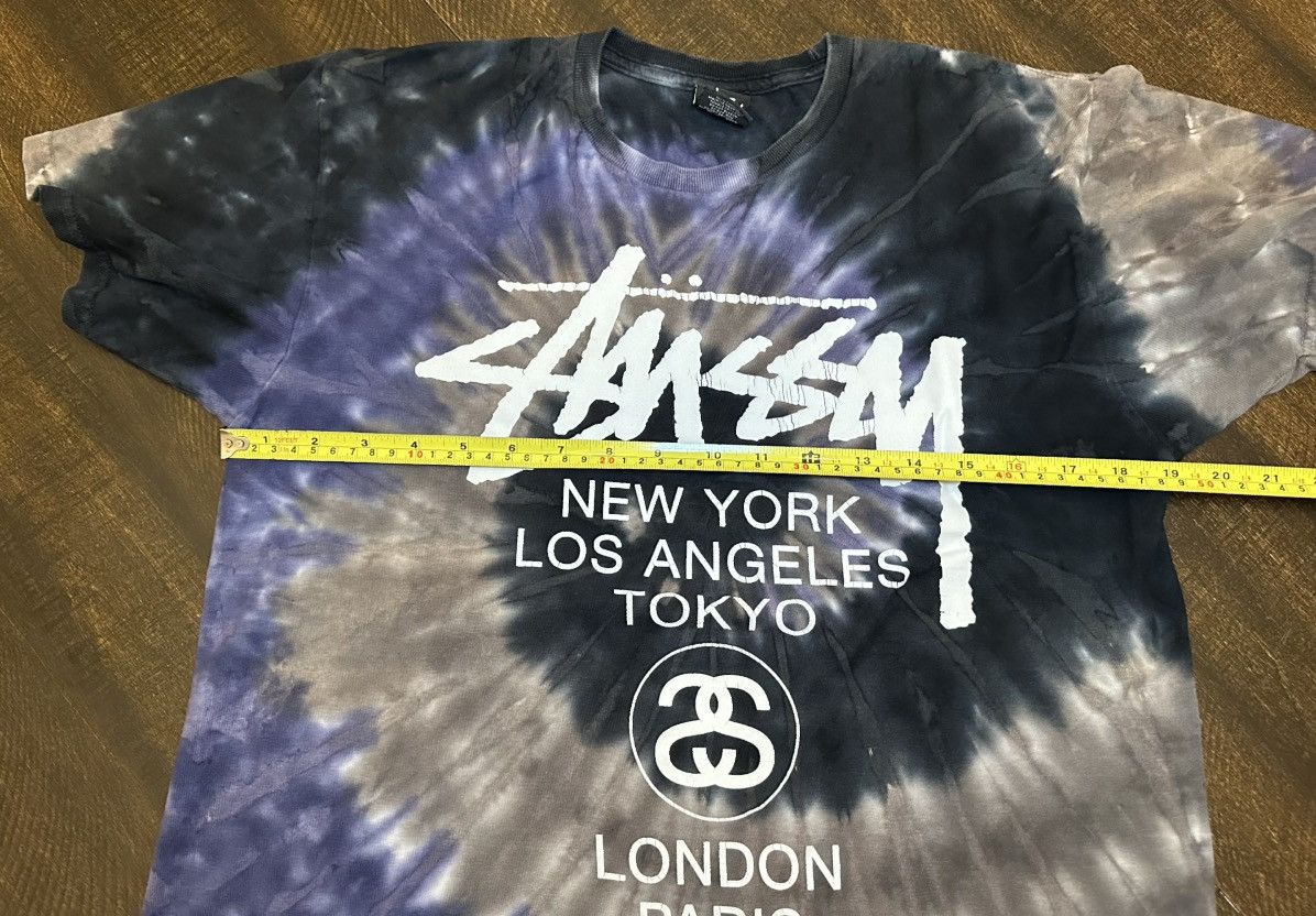 VTG Stussy Tie Dye World Tour Colorful T Shirt-Medium