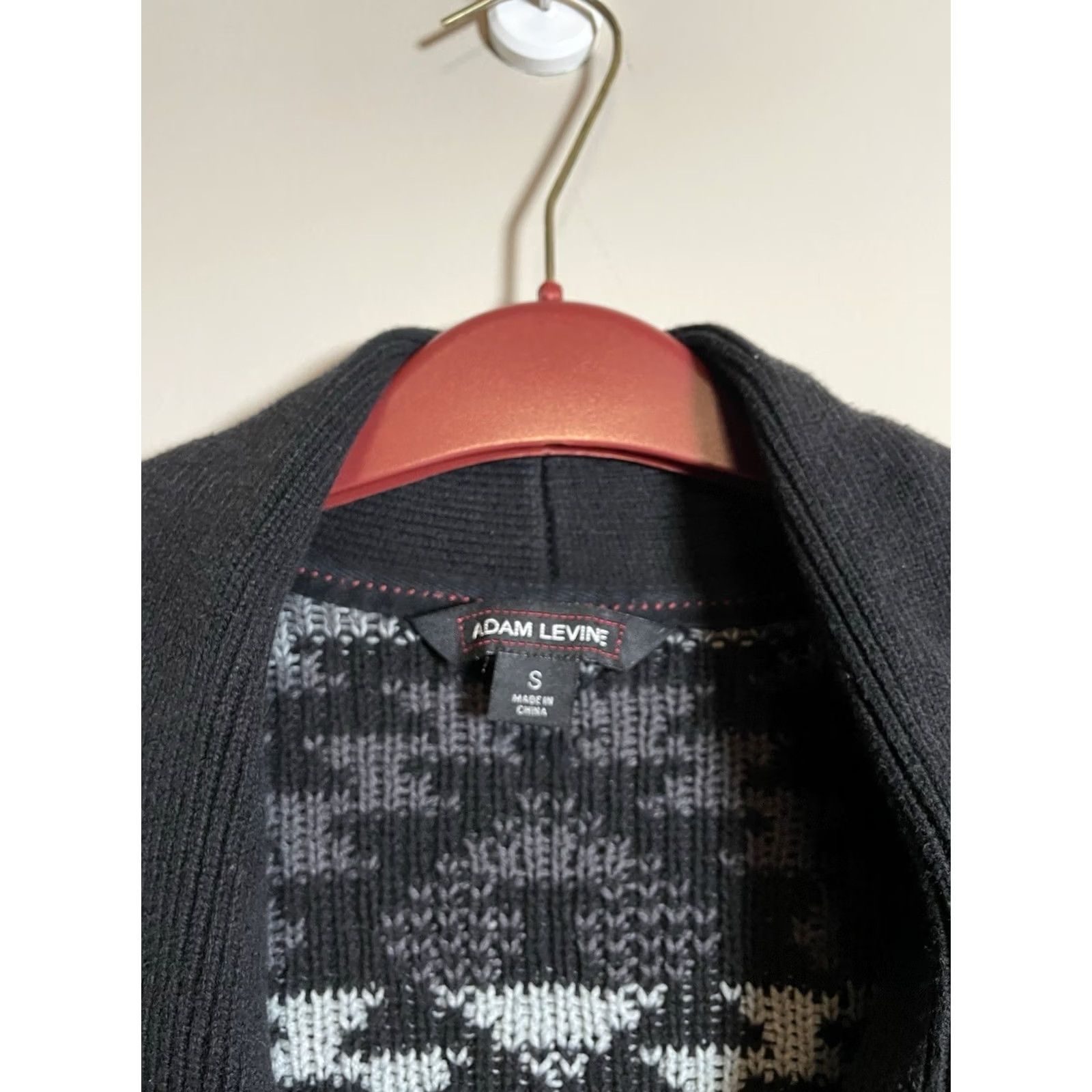 Vintage Adam Levine Mens Cardigan Sweater S Pockets Black Gray Geometric Aztec Southwestern Vintage No Size US S / EU 44-46 / 1 - 3 Thumbnail