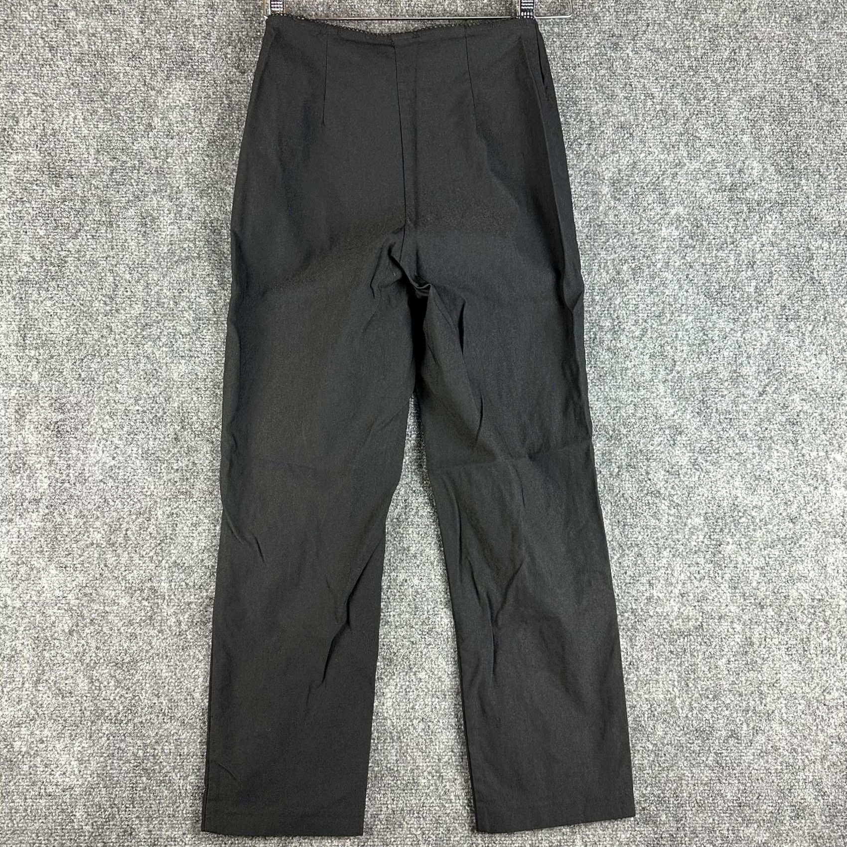 Joseph Ribkoff Joseph Ribkoff Pants Womens 2 Black Stretch Flat Front Straight Ankle Split Hem Pants Size 26" / US 2 / IT 38 - 6 Thumbnail