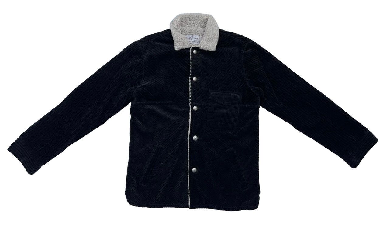 Vintage Birvin Uniform Japan Black Cord Sherpa Lined Button Jacket Size US L / EU 52-54 / 3 - 1 Thumbnail