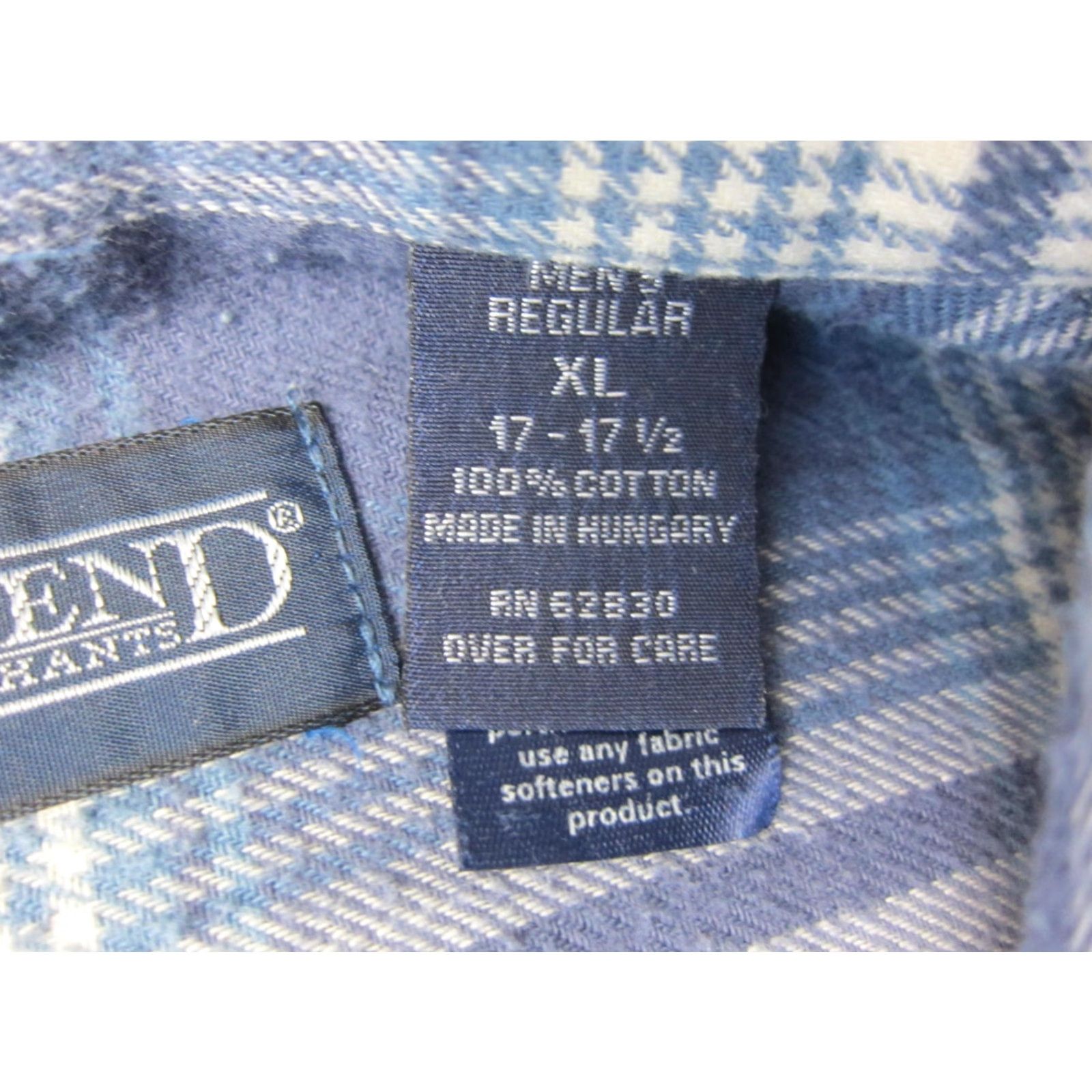 Lands' End VINTAGE Lands' End Shirt Adult XL Blue Plaid Flannel Cotton Mens 90s Button-Up Long Sleeve Collar Down 90s Theme Pockets Size US XL / EU 56 / 4 - 4 Thumbnail
