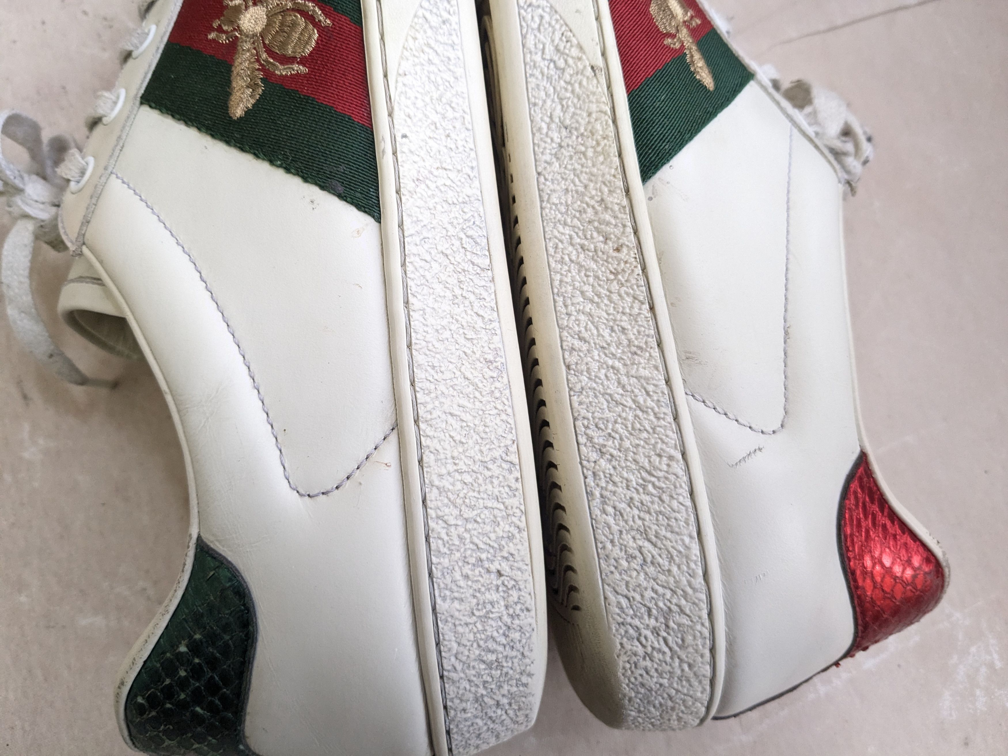 Gucci Gucci Ace Sneakers Bee White 10.5 Low Tops Size US 10.5 / EU 43-44 - 9 Thumbnail