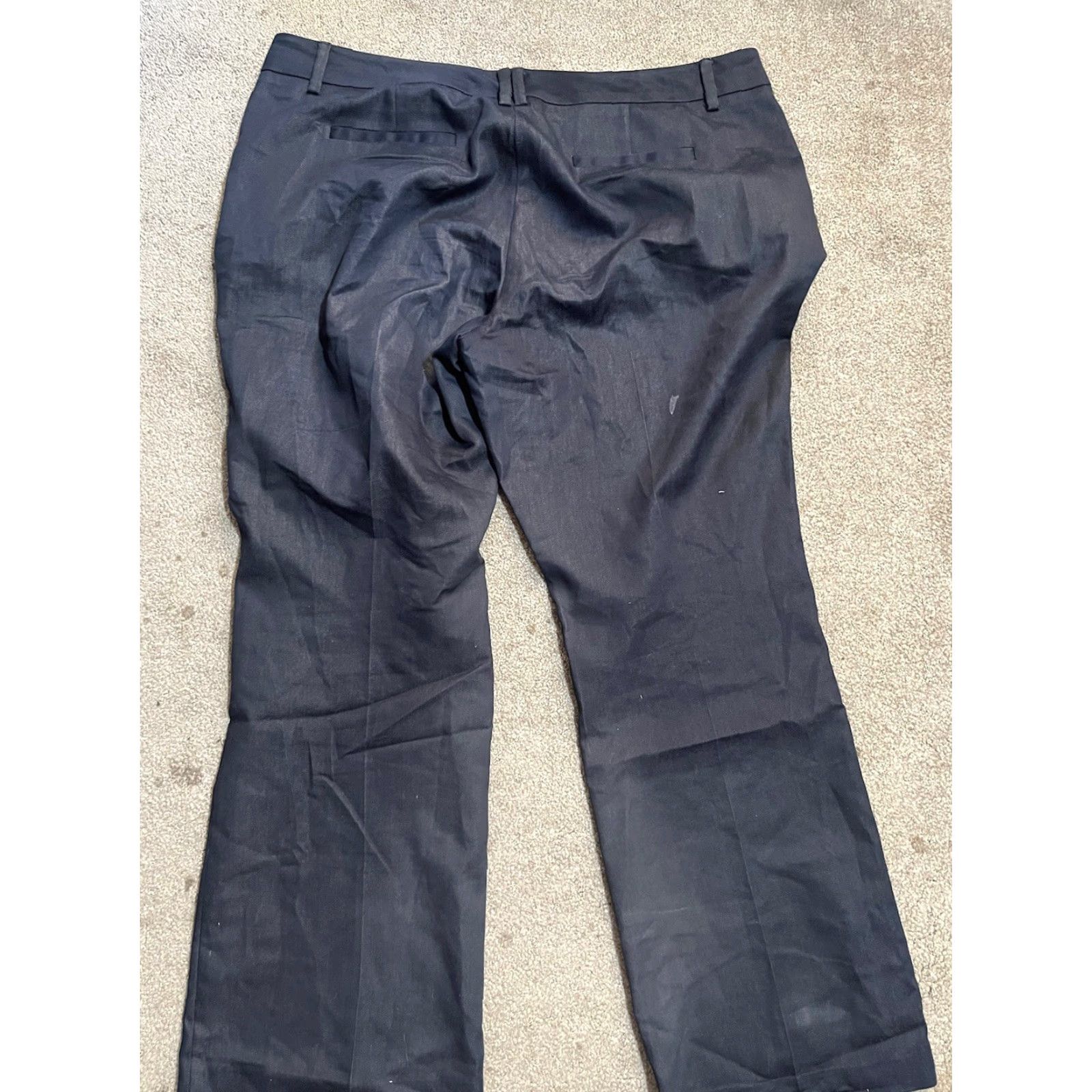 Vintage New York & Company Dress Pants Womens 16P Navy Blue Wide-Leg Stretch Twill Pockets Business Women’s Pants Size 38" / US 16 / IT 52 - 3 Thumbnail