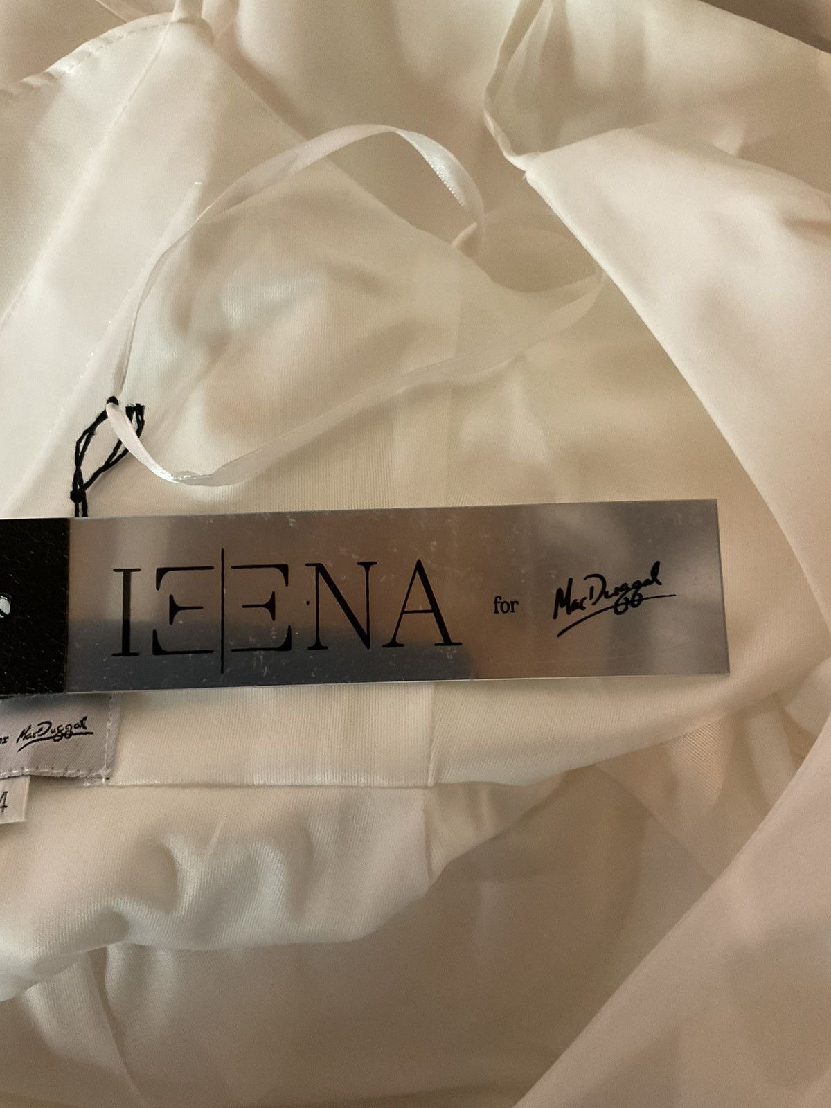 Mac Duggal Asymmetrical Mini Cocktail Dress White Size 4 NWT