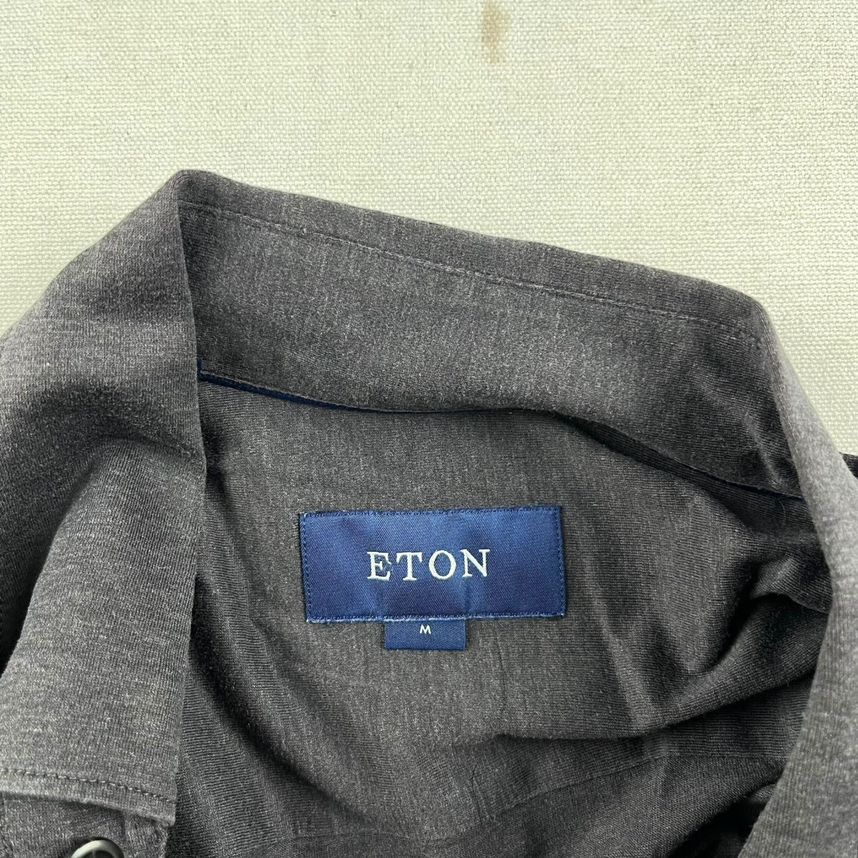 Eton Eton Men’s Shirt Gray 100% Cotton Button-Down Slim Regular Medium Long Sleeve Button-Up Shirt Mens Size US L / EU 52-54 / 3 - 3 Thumbnail