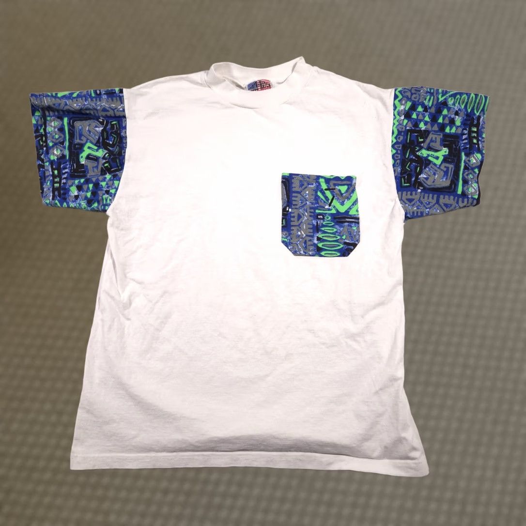 Vintage VINTAGE Touch Match Shirt Mens One Size Tribal Pocket Made USA 90s White Size US M / EU 48-50 / 2 - 1 Thumbnail
