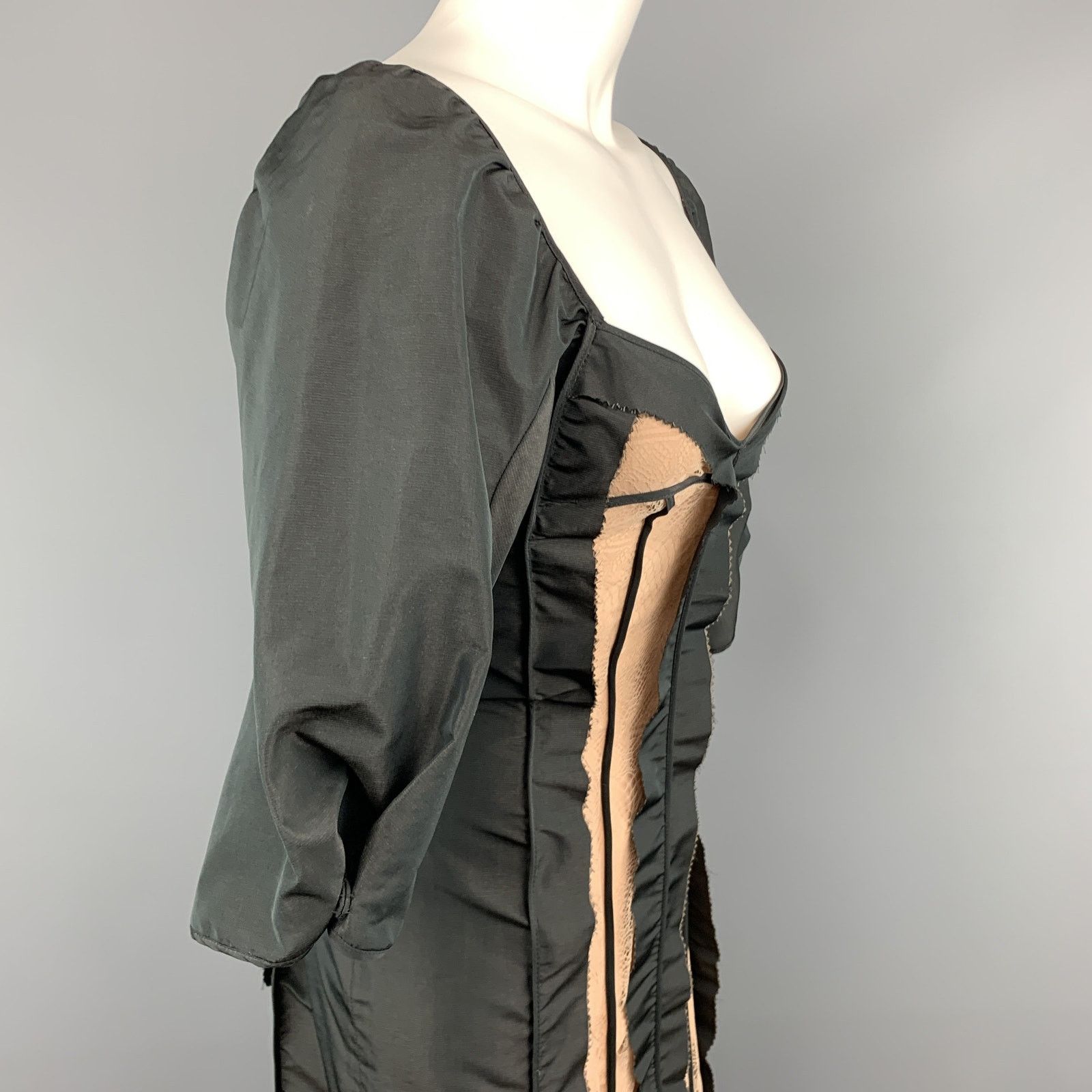 Stella McCartney Size 6 Black Taffeta Inside Out Balloon Sleeve Cocktail Size M / US 6-8 / IT 42-44 - 6 Thumbnail