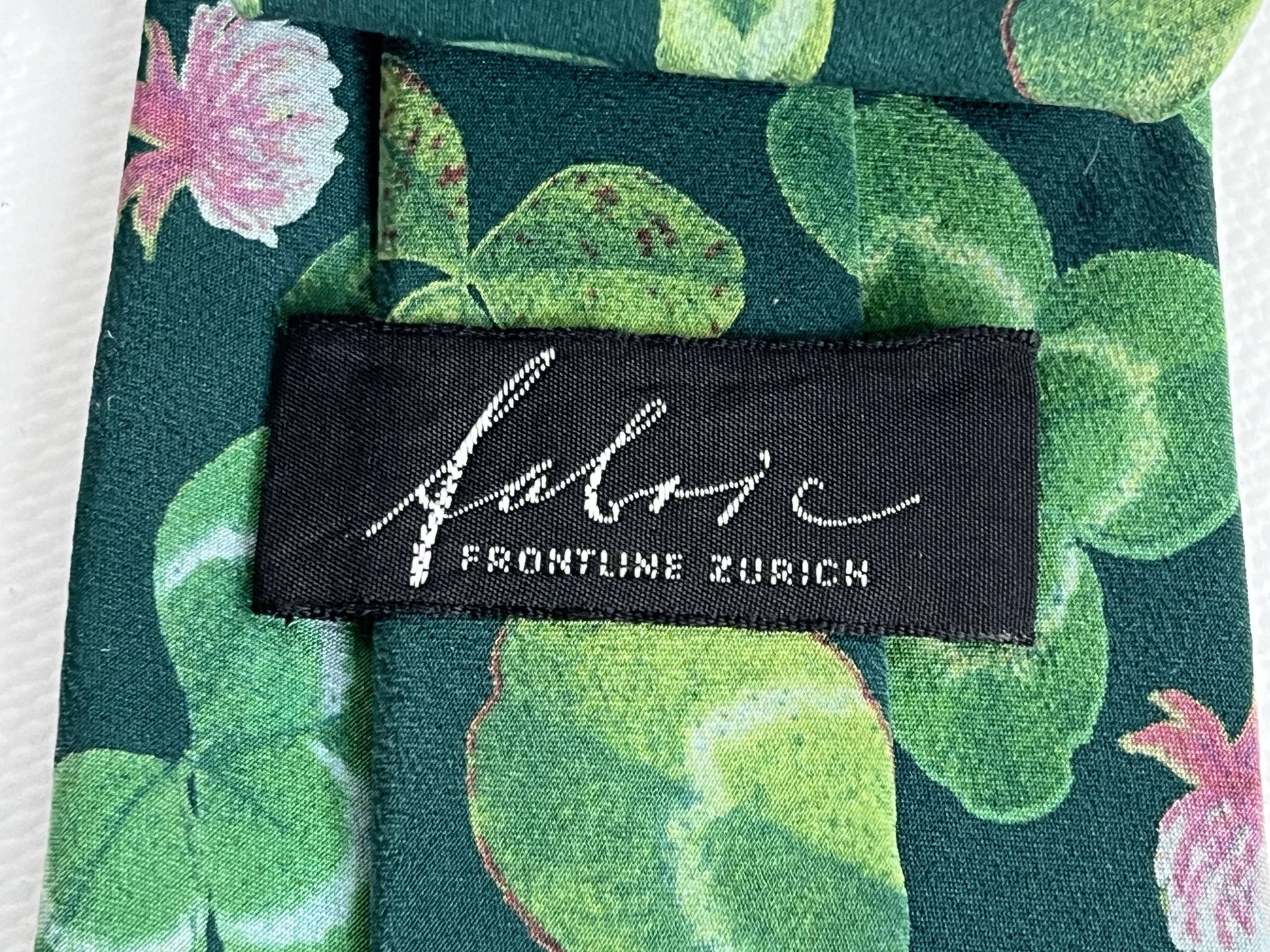 Vintage FABRIC FRONTLINE ZURICH SILK NECK TIE ITALY LUXURY FLORAL Size ONE SIZE - 5 Thumbnail
