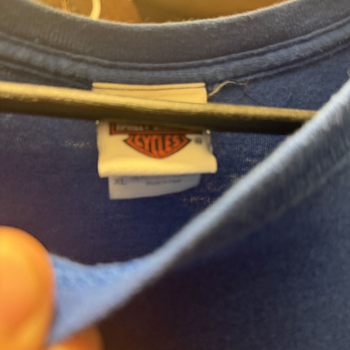 Harley Davidson Harley Davidson Tee Vintage Blue Bike 🏍️ 🏙️✈️ Size US XL / EU 56 / 4 - 2 Thumbnail