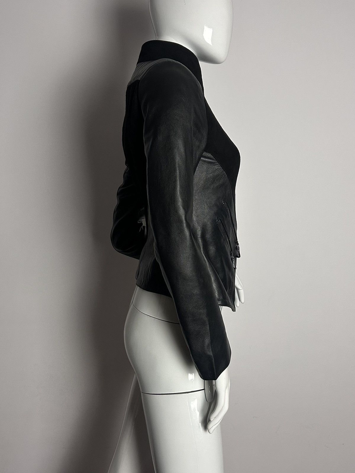 Italian biker asymmetric leather jacket