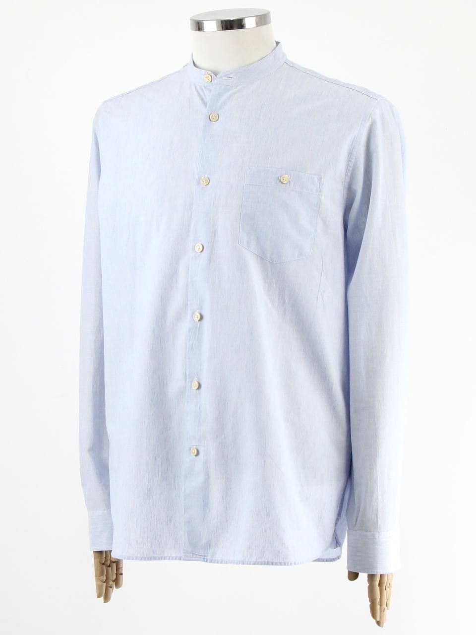 Ted Baker TED BAKER Collarless shirt made of linen and cotton Size US XL / EU 56 / 4 - 2 Thumbnail