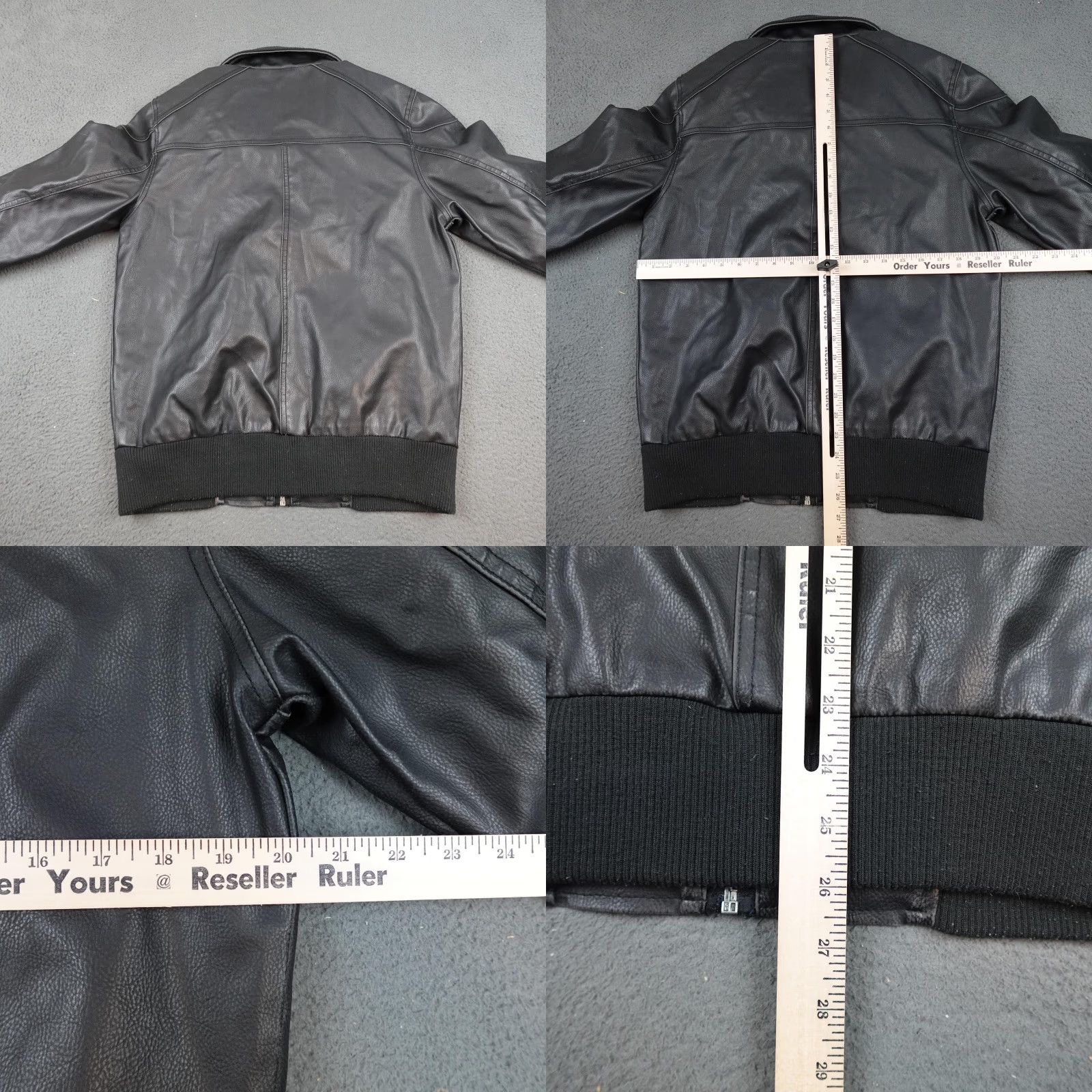 Sean John Sean John Jacket Mens Small Black Faux Leather Full Zip Bomber Padded Pockets Size US S / EU 44-46 / 1 - 8 Thumbnail
