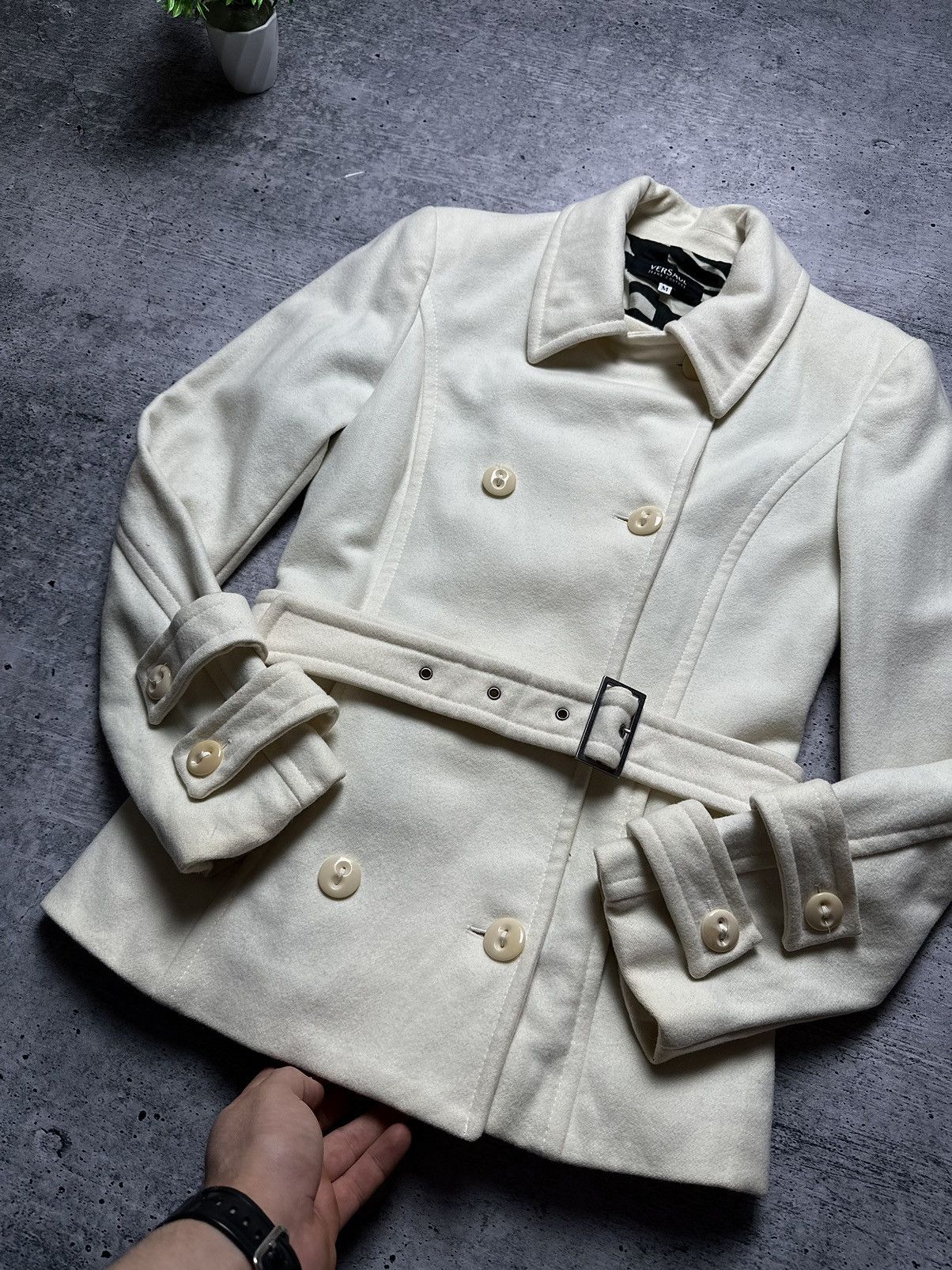 Versace Jeans Couture Vintage 90s Versace Jeans Couture Wool Coat Jacket Size M / US 6-8 / IT 42-44 - 3 Thumbnail