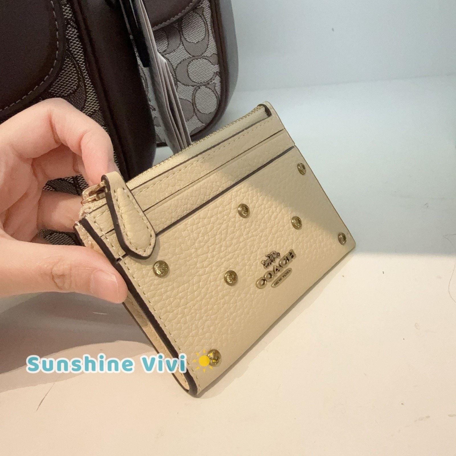 Coach NWT Coach Mini ID Card Crystal Wallet Key Moonlight CAT64 Size ONE SIZE - 2 Thumbnail