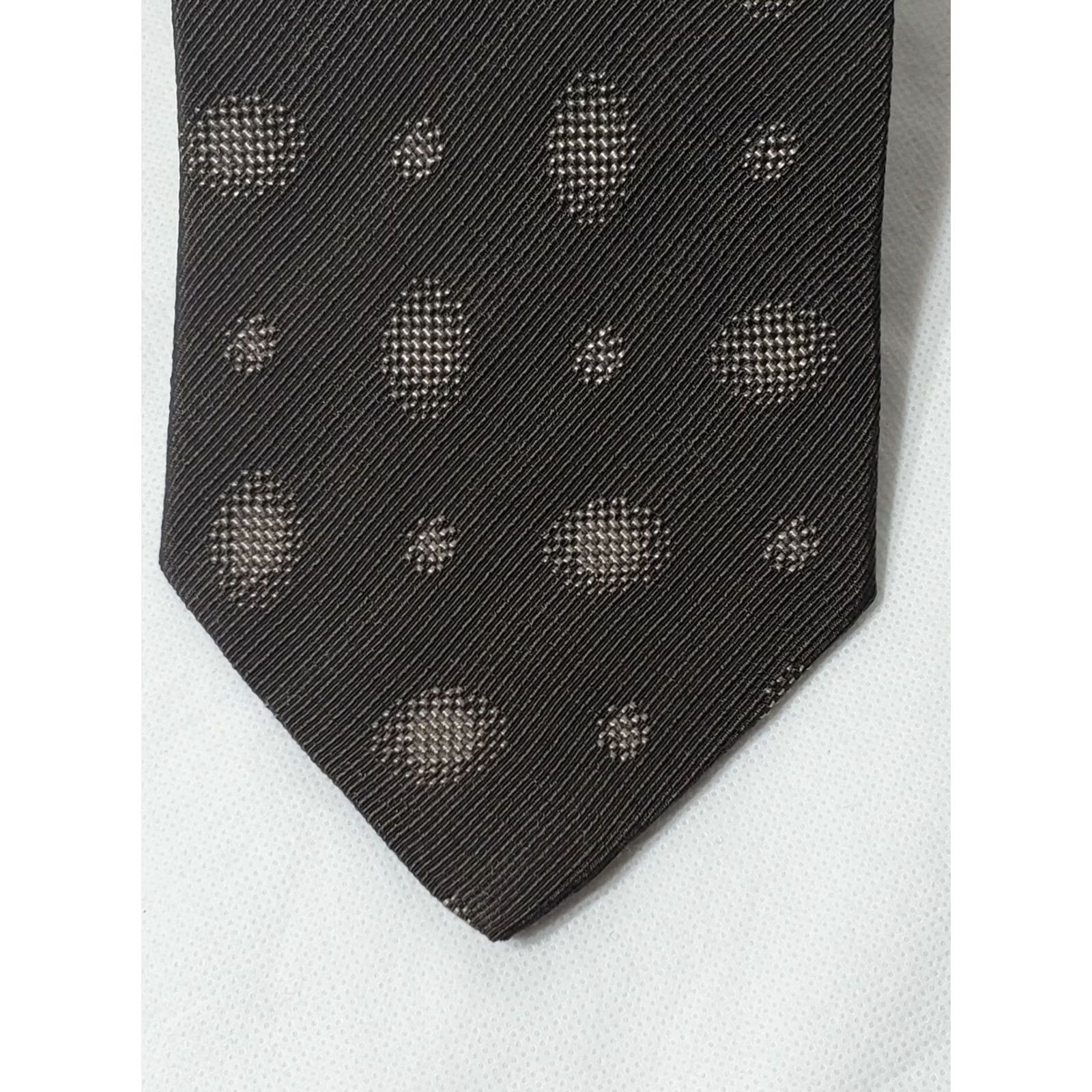 Giorgio Armani Giorgio Armani Men's Tie Brown Grey Classic 58" 65% Silk Dots Pattern Size ONE SIZE - 2 Thumbnail