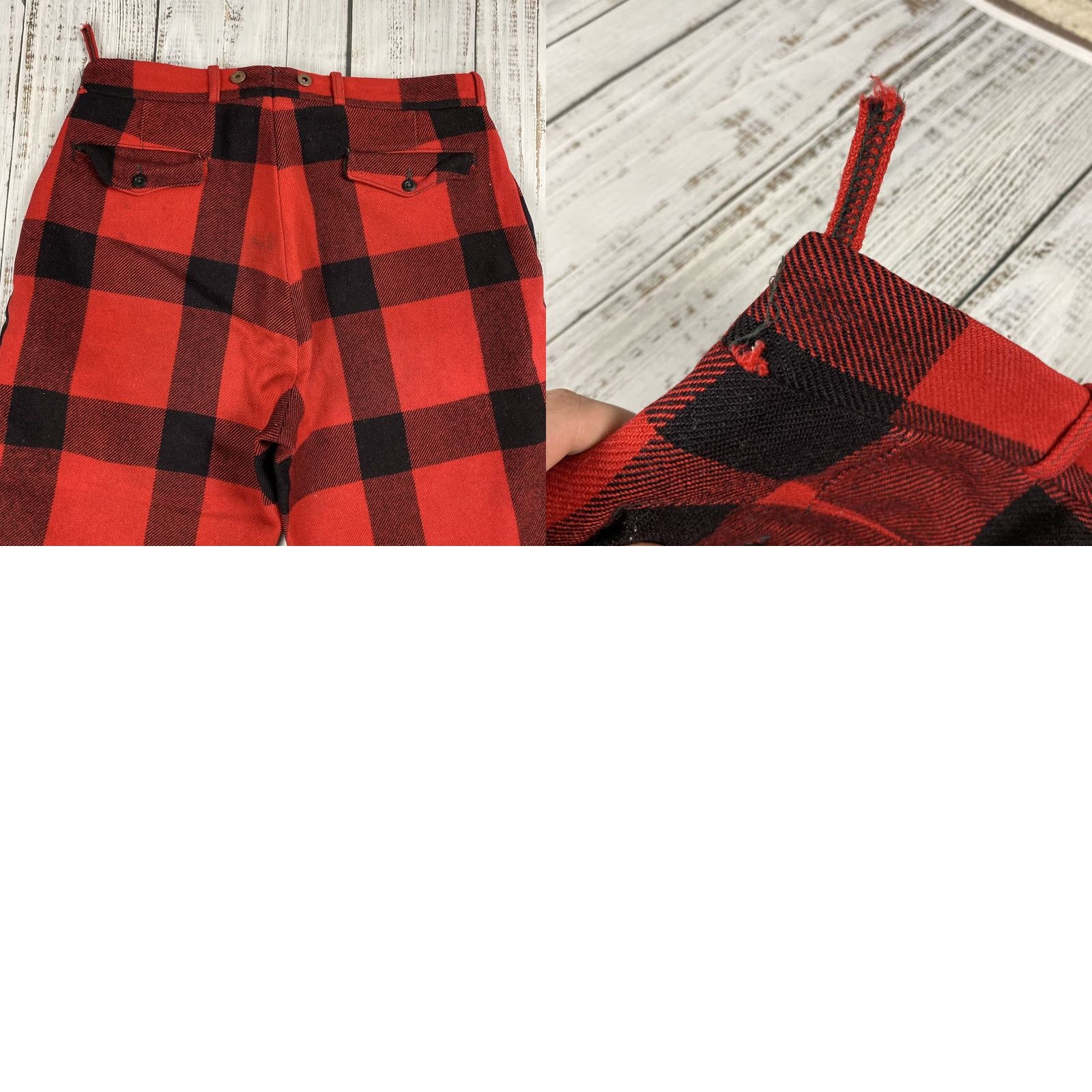 Vintage VINTAGE 70s WOOLRICH Buffalo Plaid Wool Ski Pants Red Black Size 36x31 Mens Size US 36 / EU 52 - 8 Thumbnail
