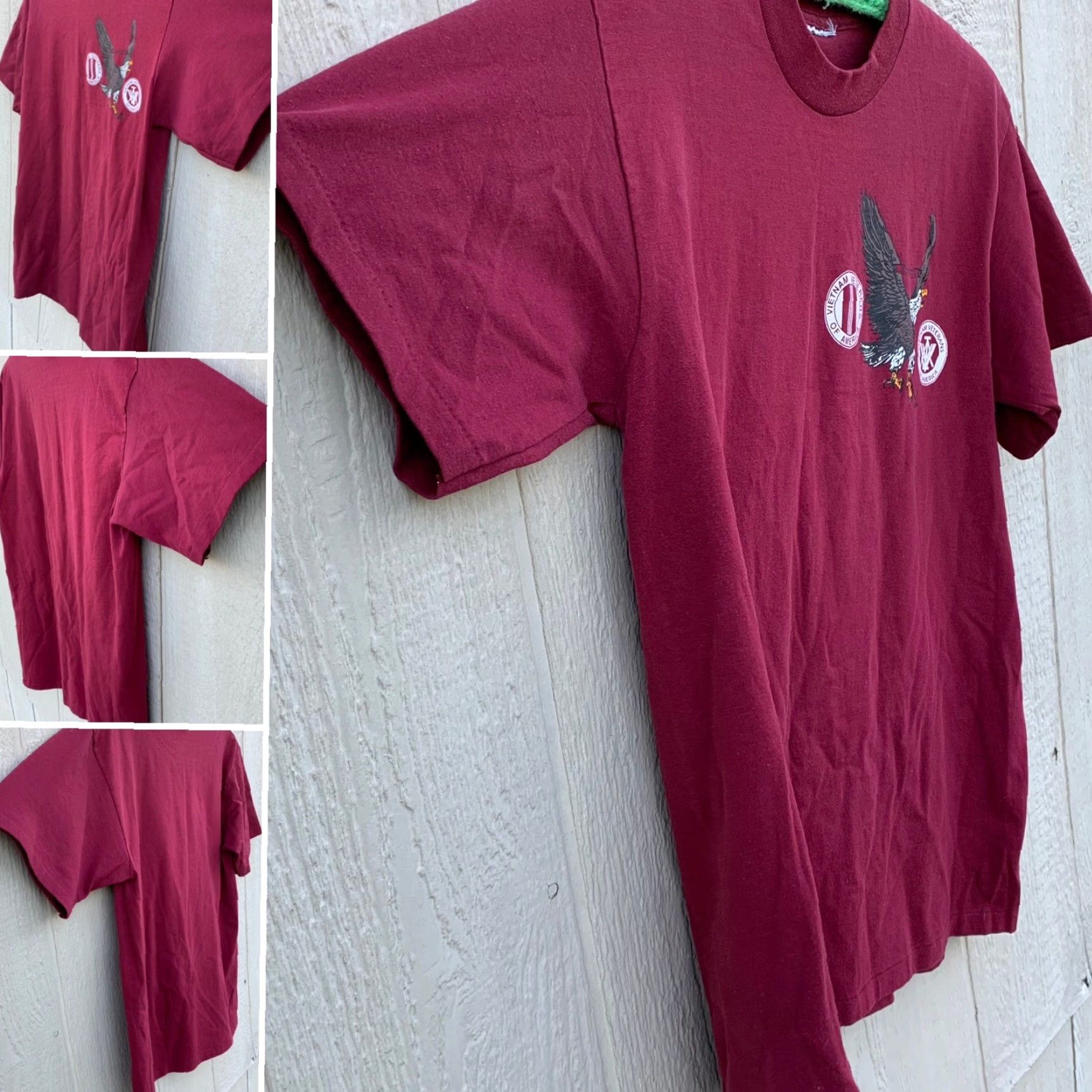 Vintage VINTAGE Vietnam Veterans of America t-shirt burgundy graphics single stitch L Men Crew Neck Short Sleeve Cotton Blend Gift Ready? Size US L / EU 52-54 / 3 - 4 Thumbnail