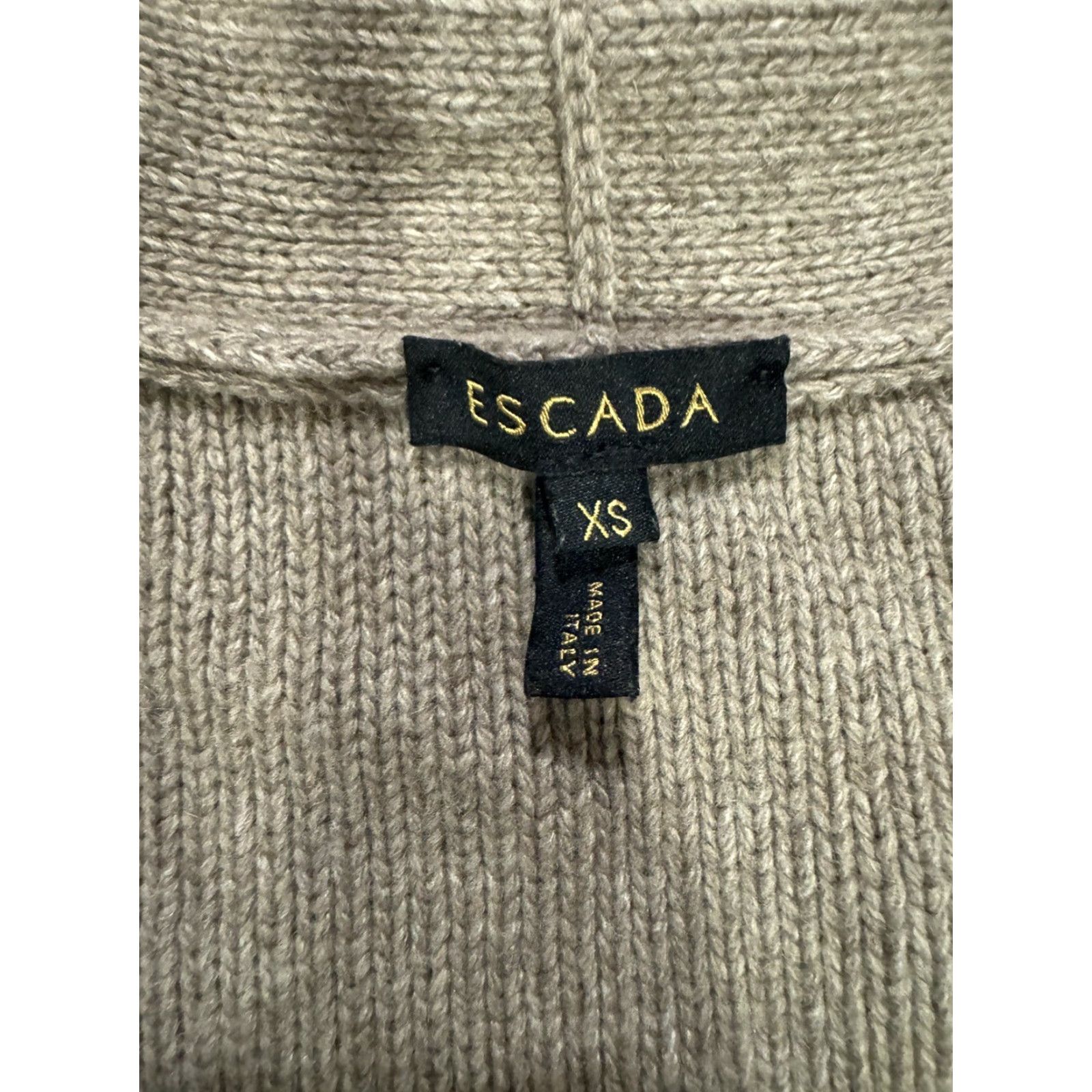Escada VINTAGE Escada Cardigan Sweater Women XS Wool, Cashmere Taupe Multi Knit Long Sleeve Ruffle Cap Sleeve Regular Fall Winter Spring Womens XS Size XS / US 0-2 / IT 36-38 - 5 Thumbnail