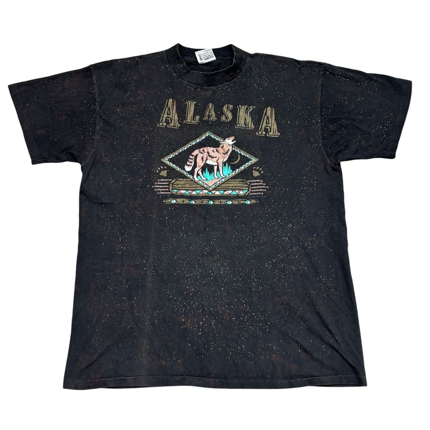 Vintage Vintage 90s Alaska Wolf Speckled Single Stitch Shirt Mens XL Size US XL / EU 56 / 4 - 1 Thumbnail
