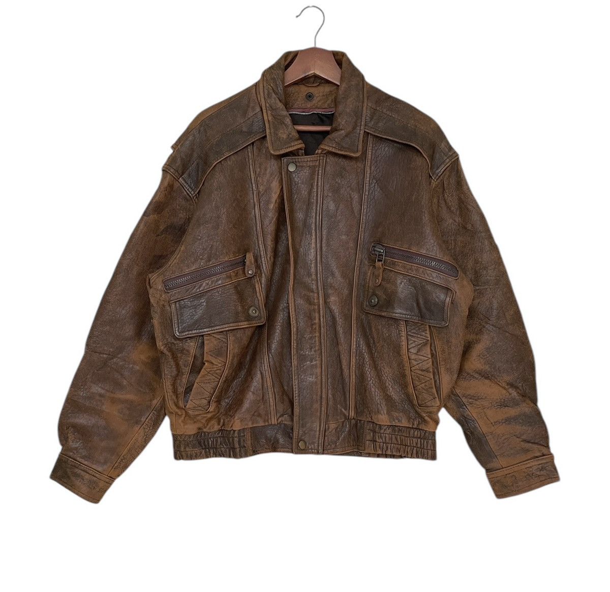 Japanese Brand × Vintage Vintage Japanese Brand Fly Leather Jacket 1990s Size US M / EU 48-50 / 2 - 1 Thumbnail