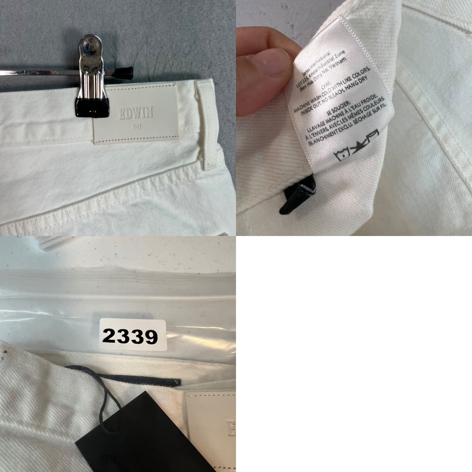 Edwin Edwin Womens Jeans White Crop 25in Inseam Straight Denim 100% Cotton High Rise 31 Regular 5-Pocket Vintage: No Size 24" / US 00 / IT 34 - 9 Thumbnail