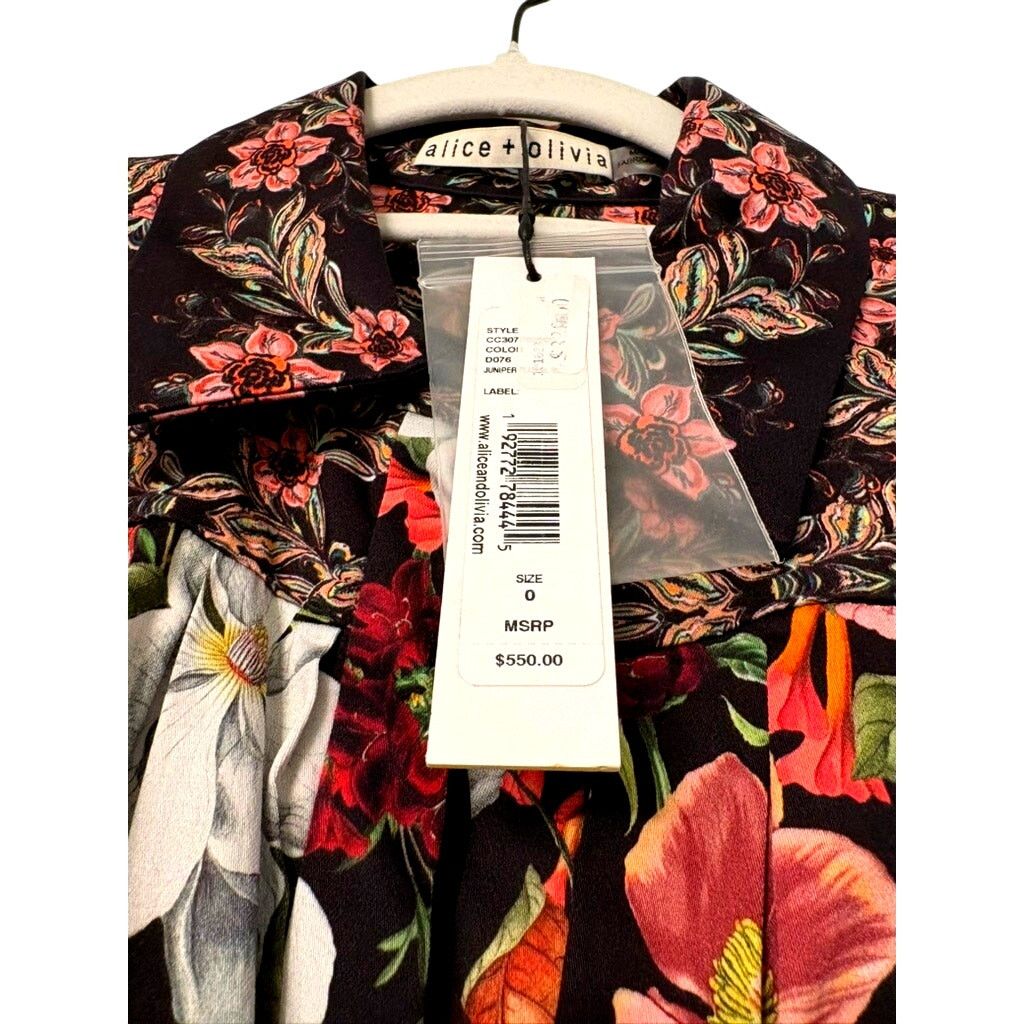 Alice + Olivia ALICE + OLIVIA | Tiffie Puff Sleeve Mini Shirt Dress | US 0 Size XS / US 0-2 / IT 36-38 - 12 Thumbnail