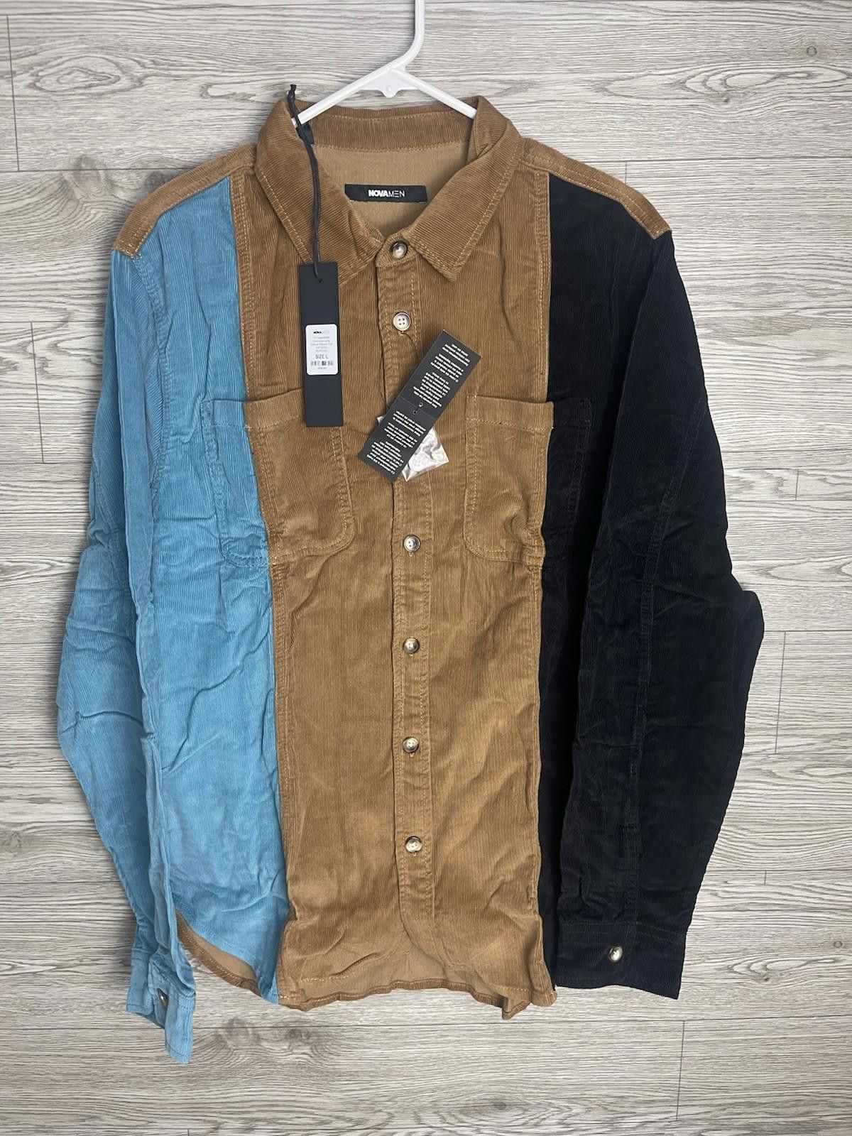 Other Nova Men Corduroy Button Down Shirt Size L NWT Size US L / EU 52-54 / 3 - 1 Thumbnail