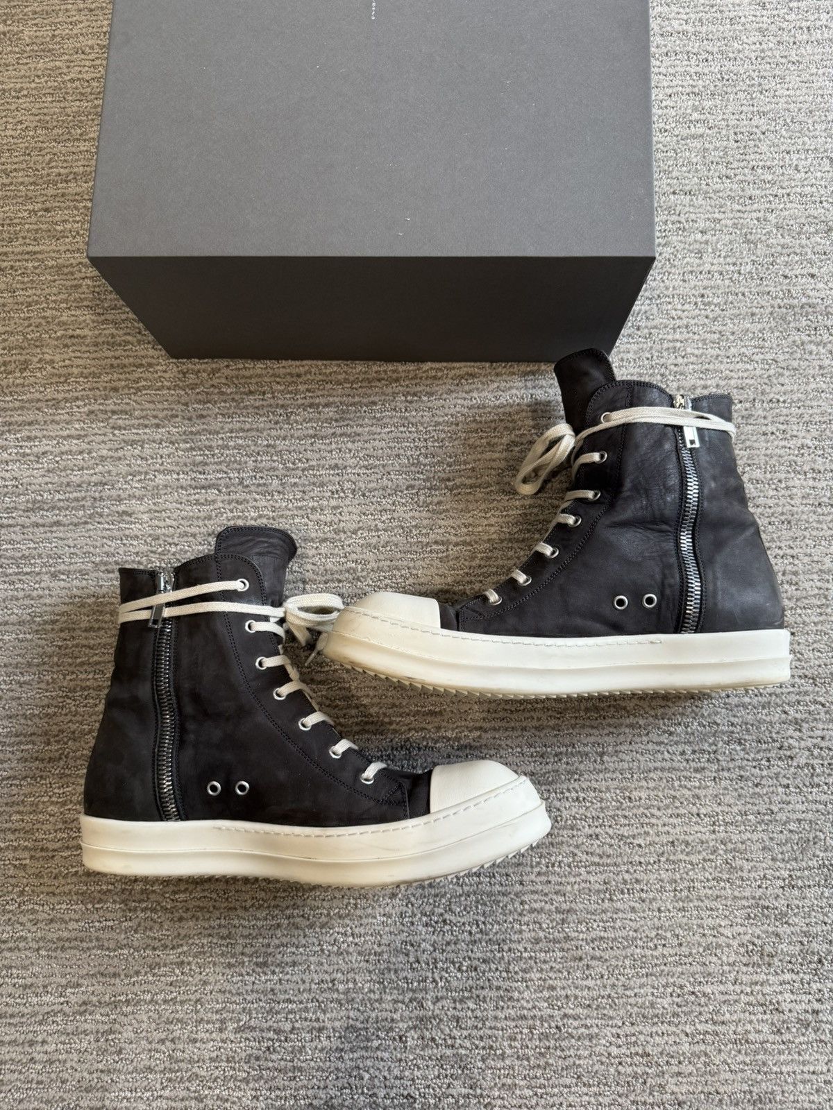 Rick Owens Dark Dust/Milk Rick Owens Mainline Suede Ramones 2024 Size US 12 / EU 45 - 7 Thumbnail