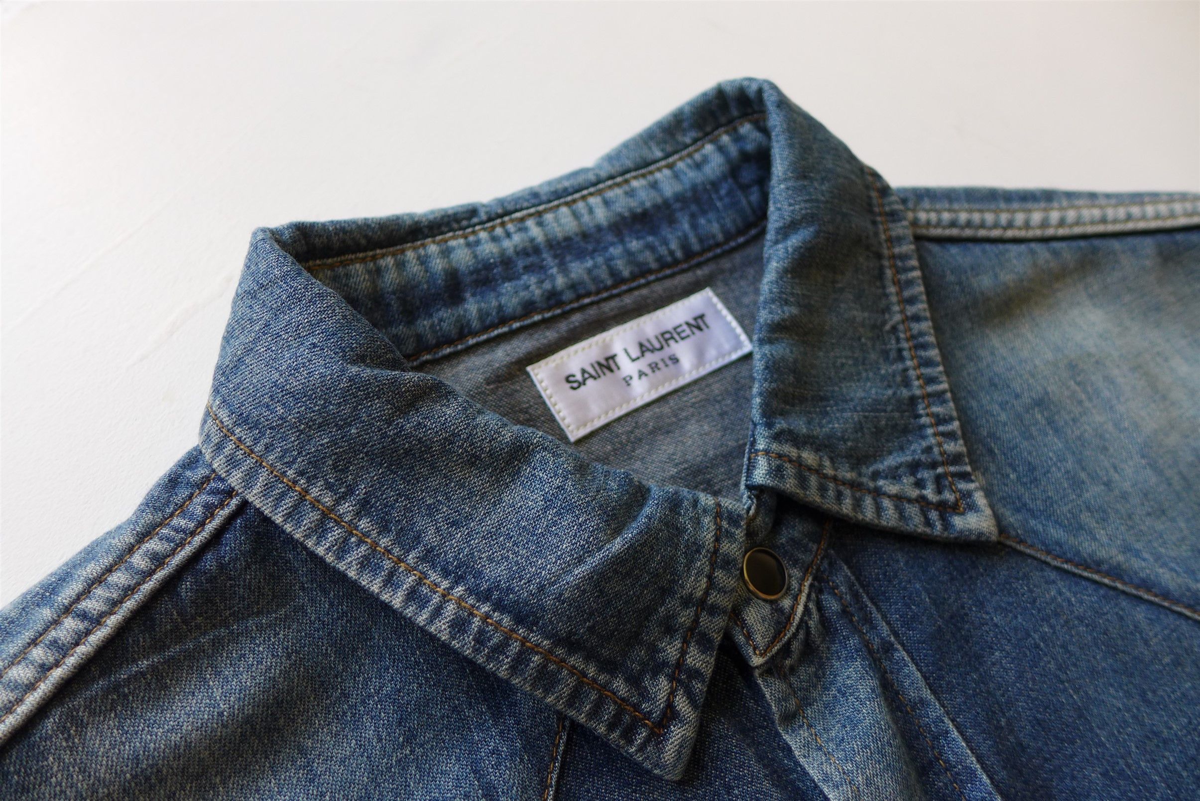 Saint Laurent Paris n/a Saint Laurent Western Shirt - Blue Denim Size US L / EU 52-54 / 3 - 6 Thumbnail