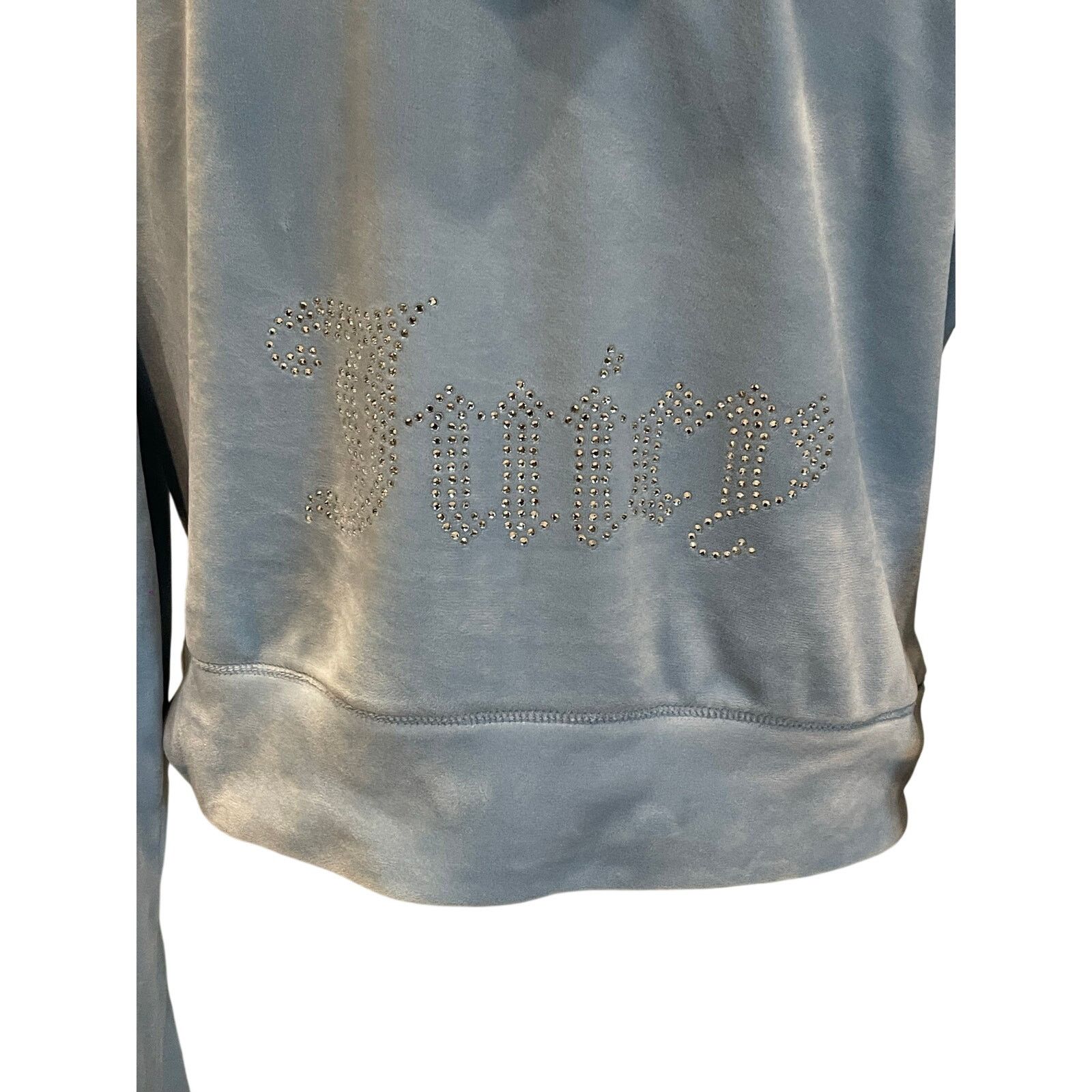 Juicy Couture Juicy Couture "Frosted" light blue velour hoodie L NWT Size L / US 10 / IT 46 - 3 Thumbnail