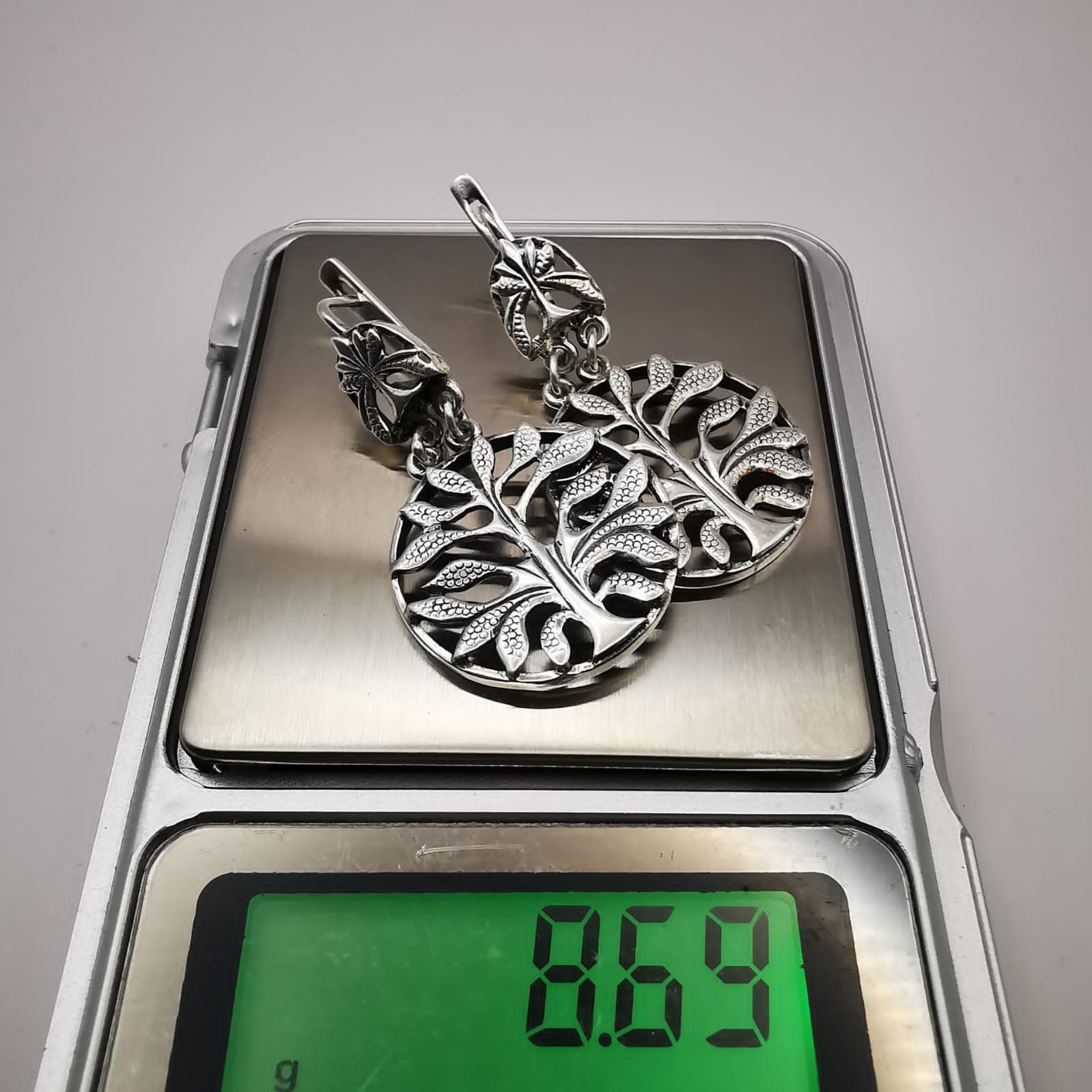 Sterling Silver Vintage Filigree 925 Sterling Silver Earrings Jewelry 8,6 g Size ONE SIZE - 5 Thumbnail