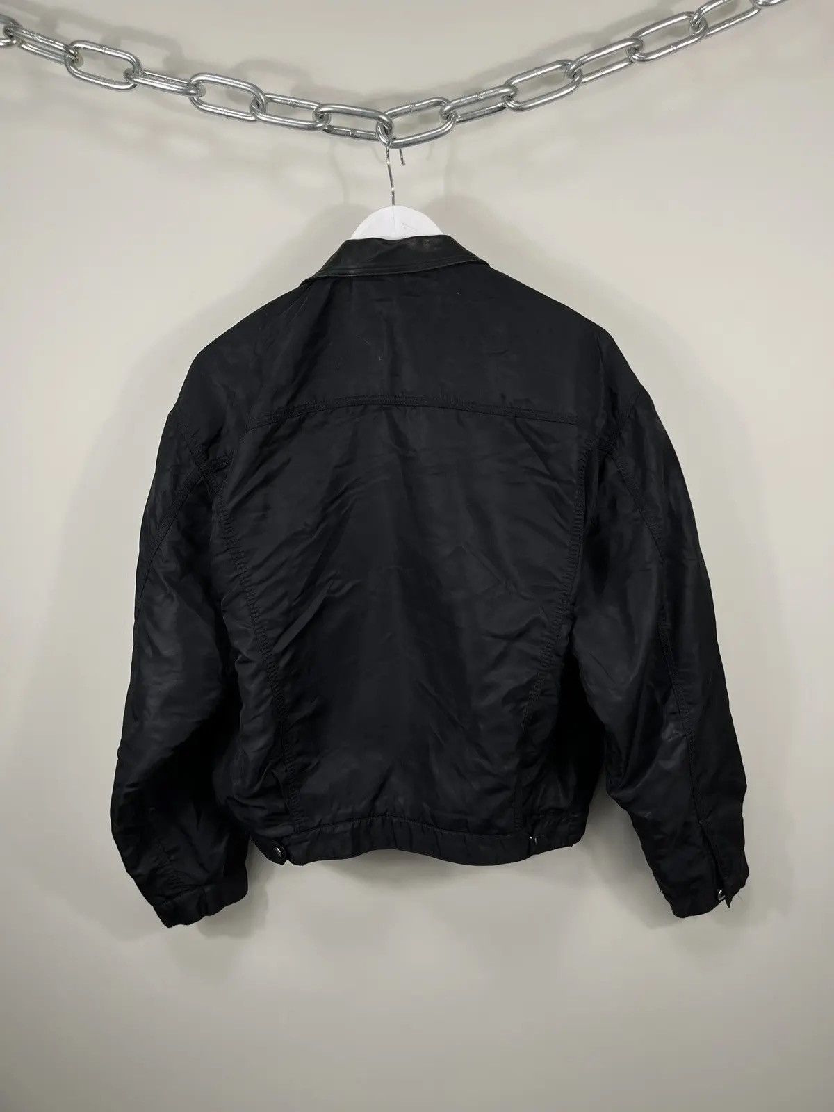Diesel Vintage 90s Diesel Nylon Leather Black Avant Garde Jacket Size US L / EU 52-54 / 3 - 12 Thumbnail