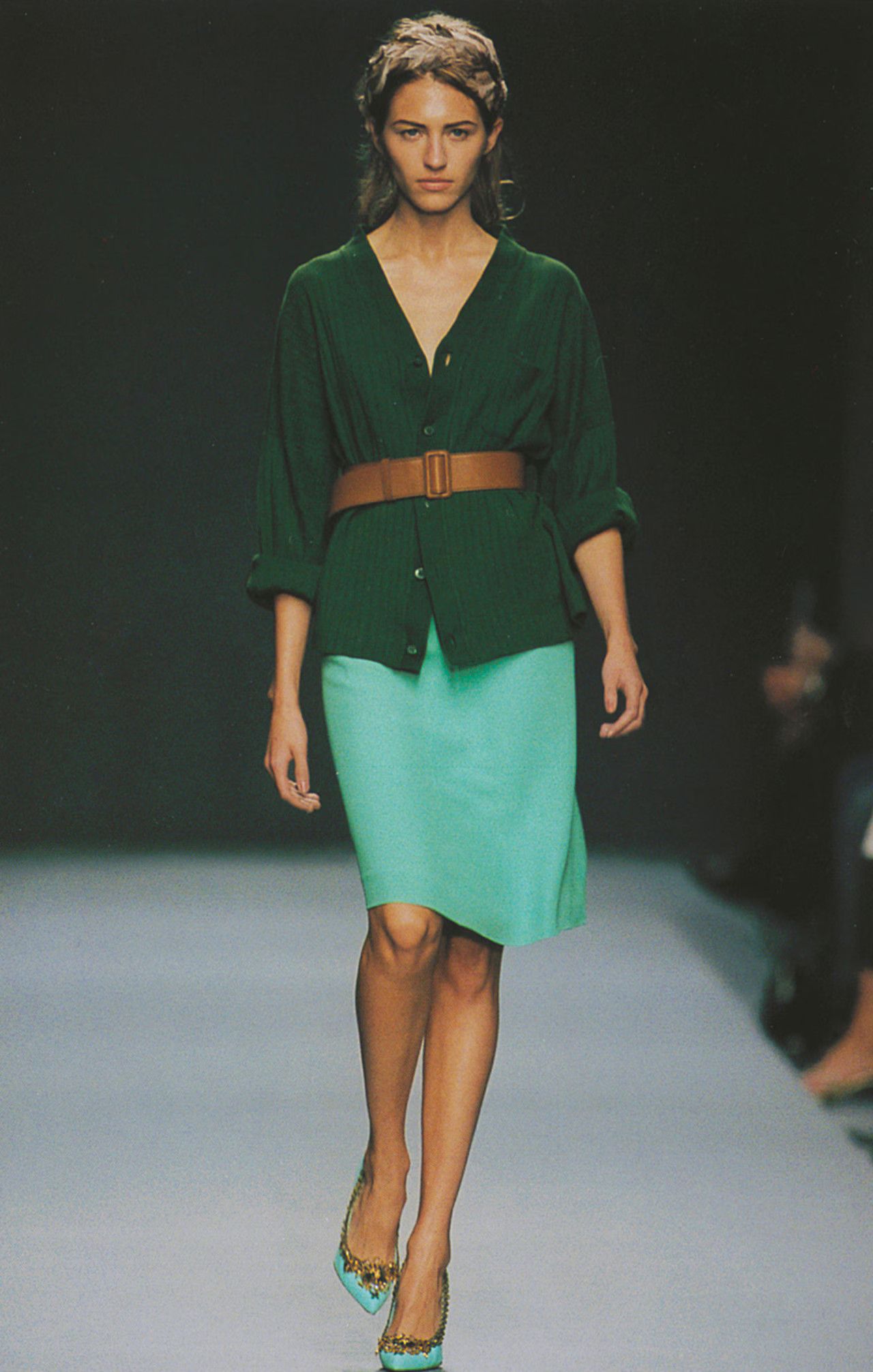 Miu Miu S/S 2004 Mint beaded embellished top & pencil skirt set Size M / US 6-8 / IT 42-44 - 6 Thumbnail