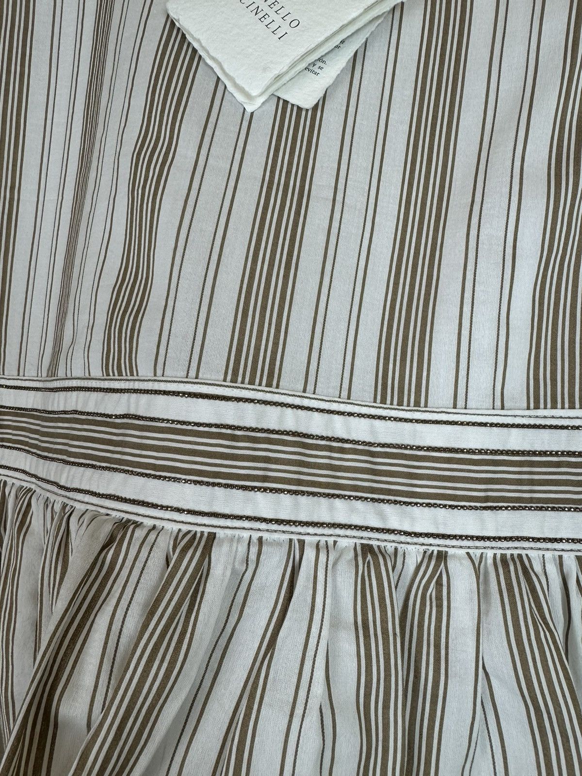 Brunello Cucinelli Brunello Cucinelli monili cotton silk striped blouse top XS Size XS / US 0-2 / IT 36-38 - 6 Thumbnail