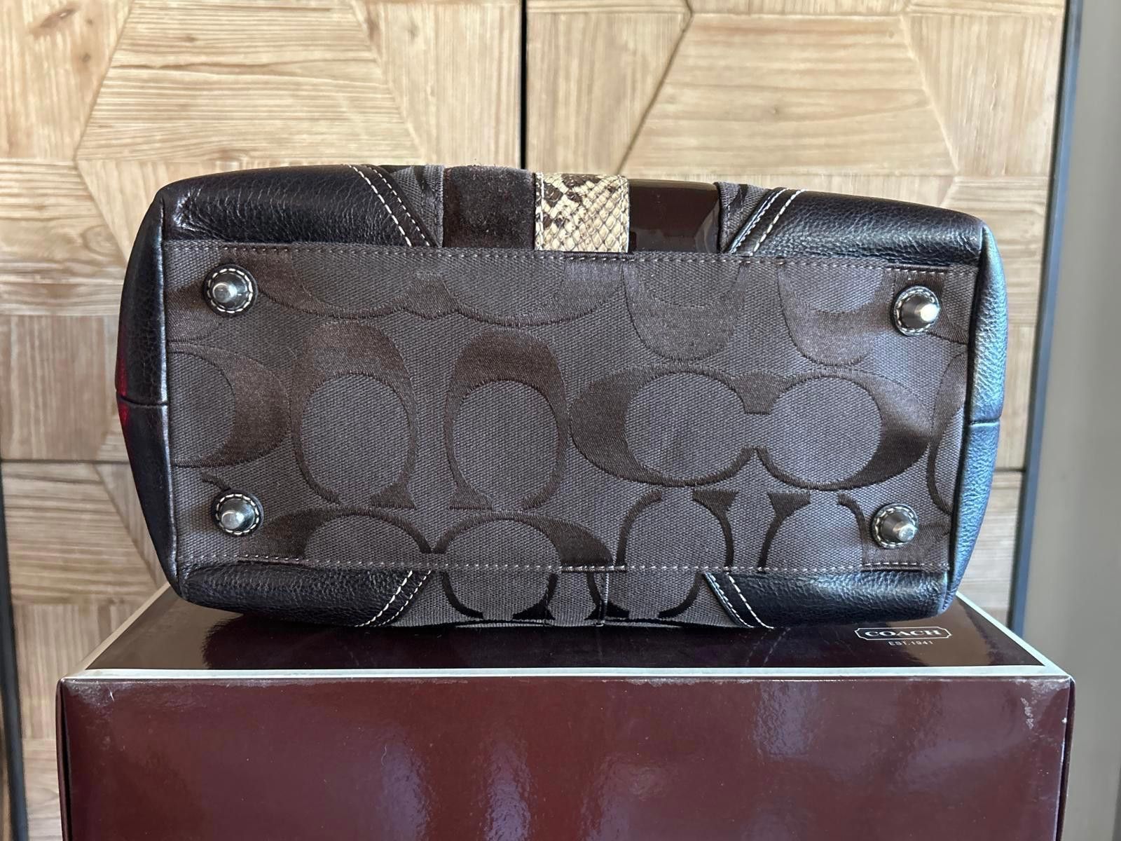 Coach Coach Hamptons Signature Canvas Leather Carryall Purse Size ONE SIZE - 3 Thumbnail