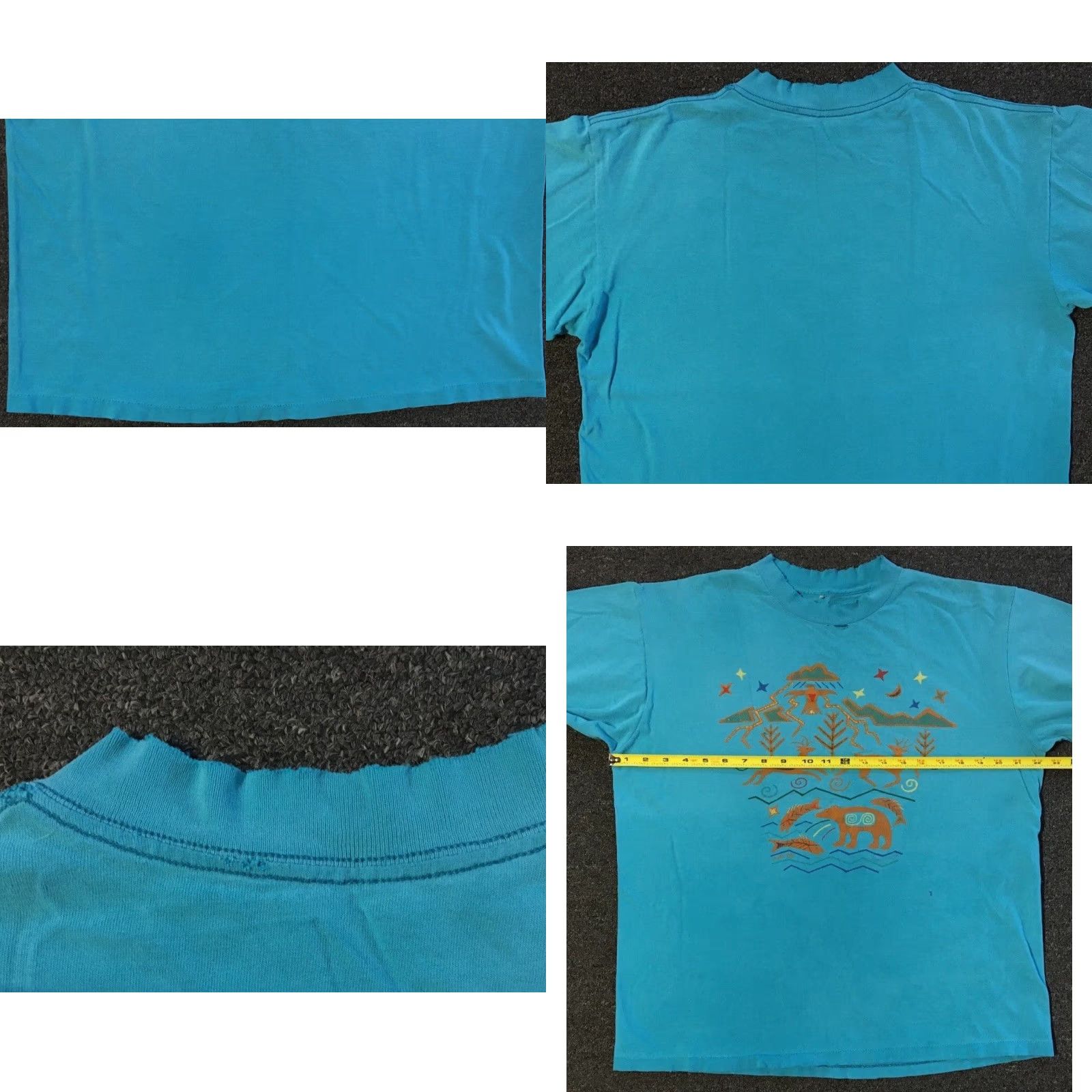 Vintage VINTAGE 90s Abstract Animal Art Faded Distress Shirt M USA Single Stitch T-Shirt Mens Blue Size US M / EU 48-50 / 2 - 11 Thumbnail