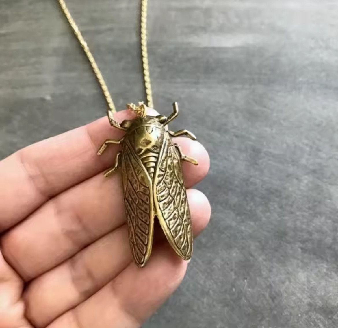 Japanese Brand Retro Metal Insect Cicada Pendant Necklace Size ONE SIZE - 1 Thumbnail