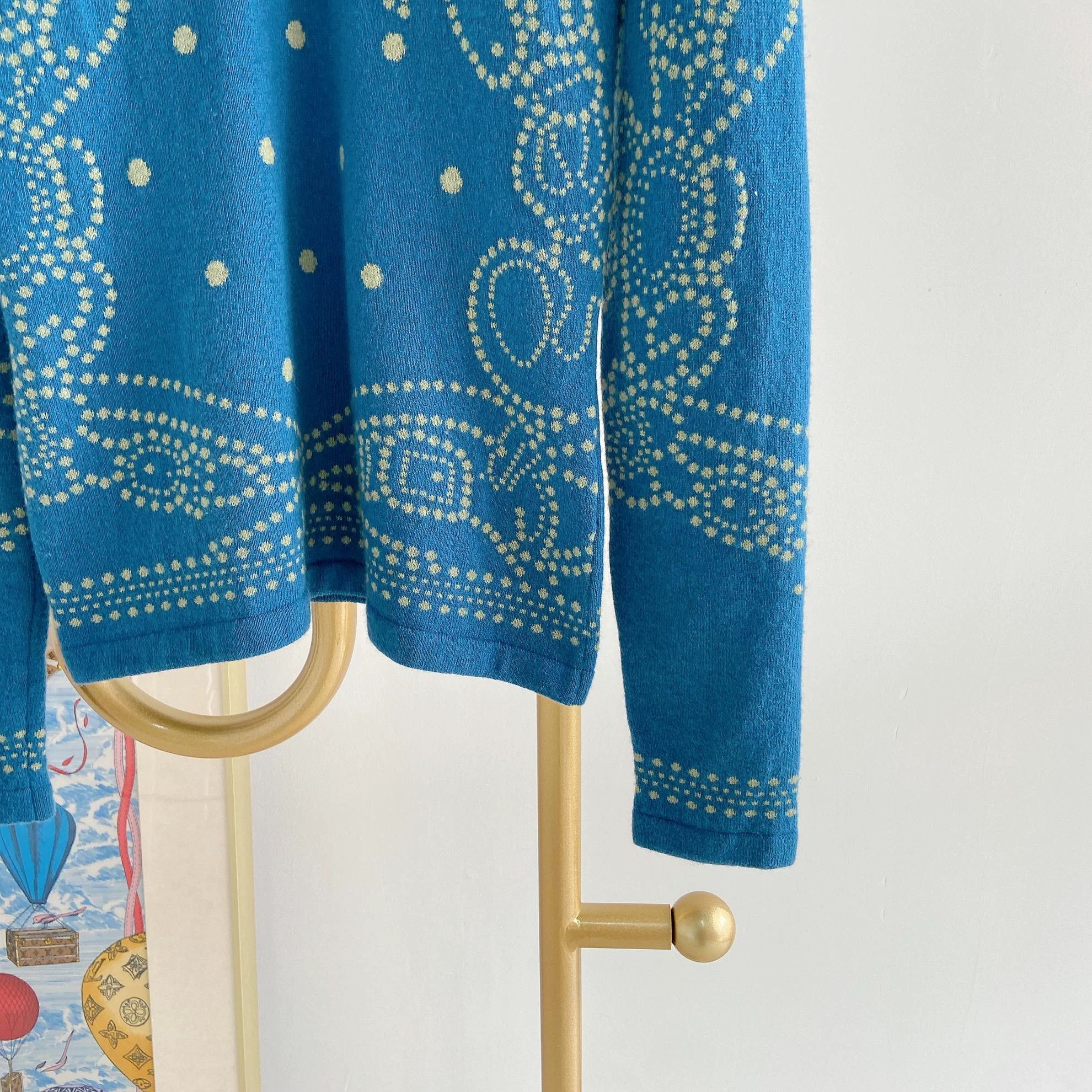 Hermes Hermès blue cashmere knit top 34 Size XS / US 0-2 / IT 36-38 - 4 Thumbnail