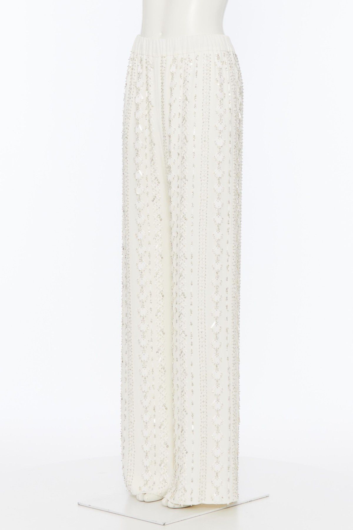 Valentino o1s1wg110525 Crepe Couture Trousers in White Size 28" / US 6 / IT 42 - 3 Thumbnail