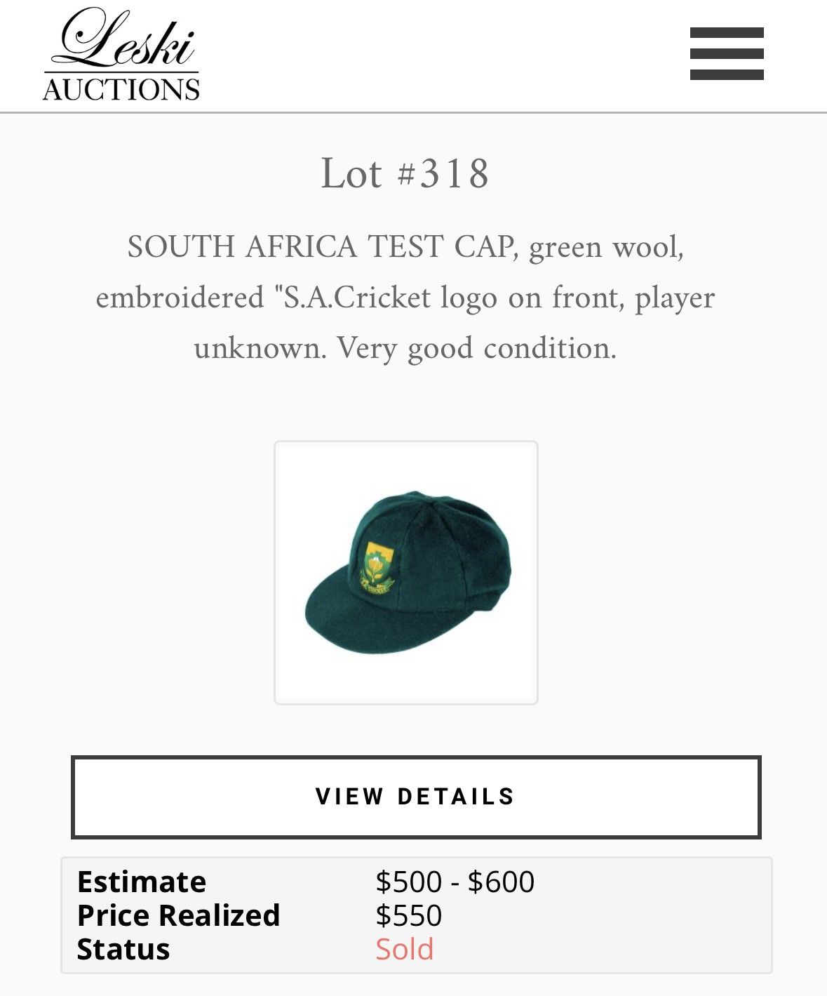 Vintage Rare Vintage SA South Africa Cricket Test Wool Cap Size ONE SIZE - 2 Thumbnail