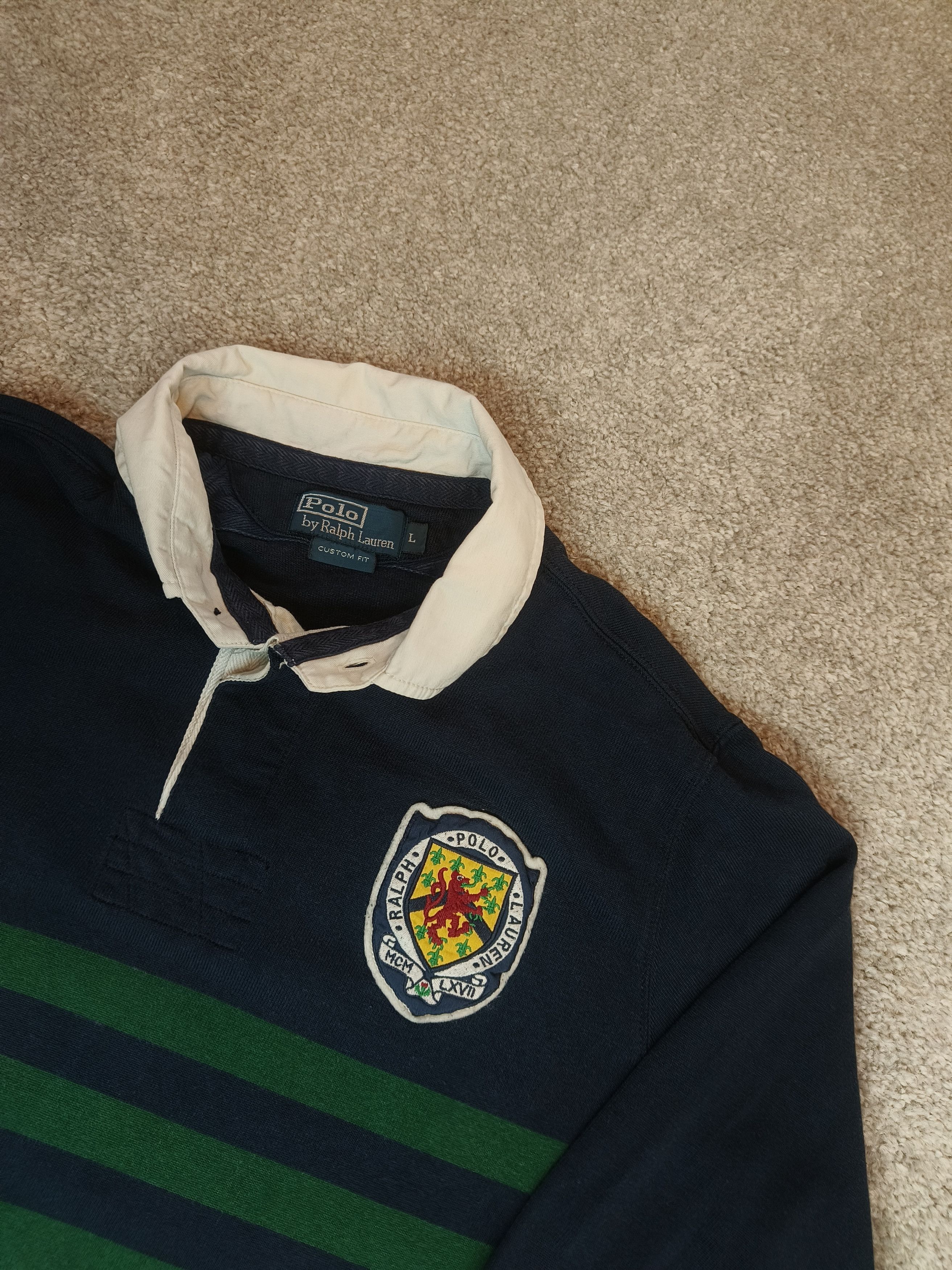 Polo Ralph Lauren × Vintage Vintage Polo Ralph Lauren Ms Rugby Striped L/S Shirt Jumper Size US L / EU 52-54 / 3 - 2 Thumbnail
