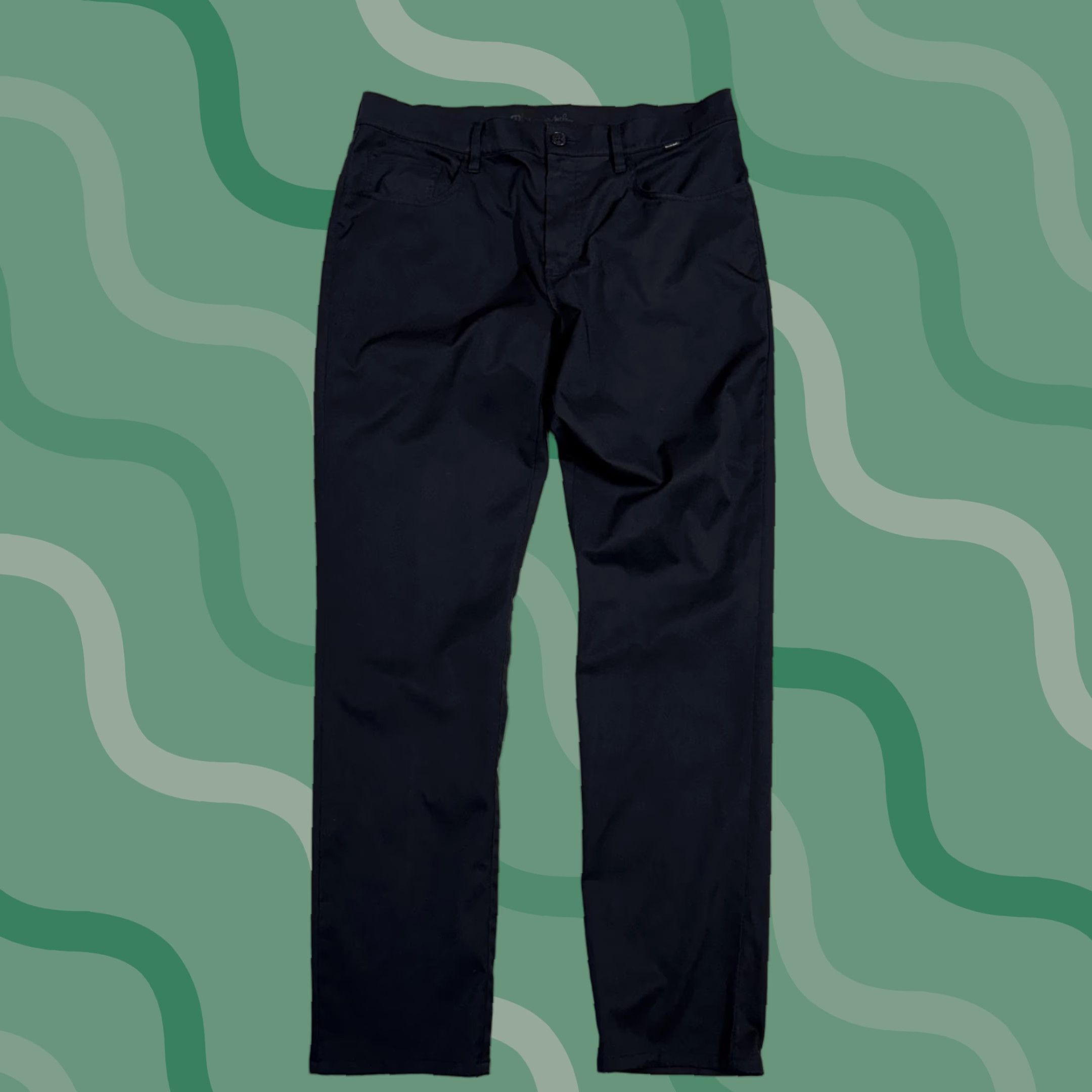 TravisMathew TravisMathew Pants Mens 35x31 Black Golf Chinos Casual Performance Polyester Size US 33 - 1 Thumbnail