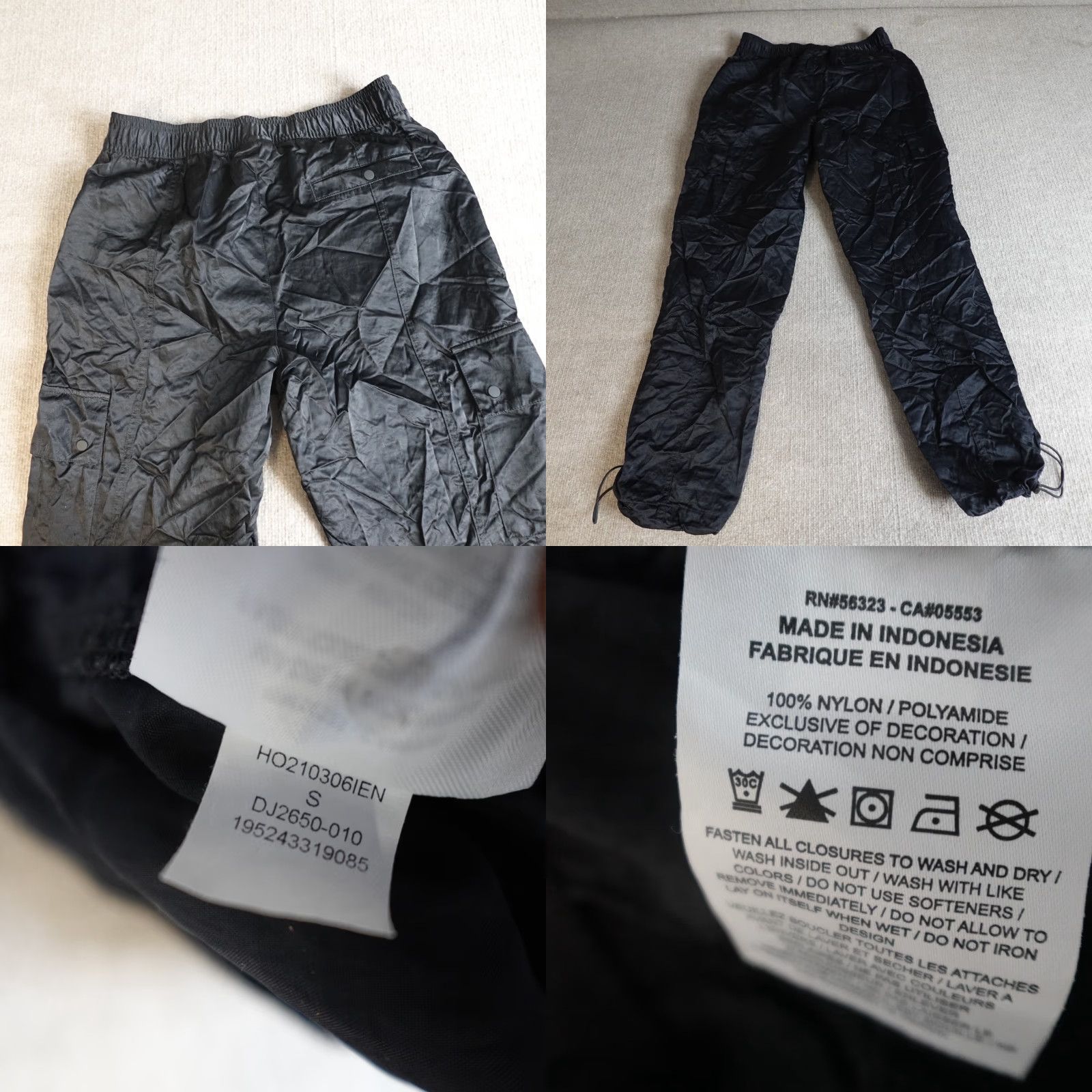 Jordan Brand Jordan Womens Pants Small Black Satin Utility Cargo Jogger Cuff DJ2650-010 Size 28" / US 6 / IT 42 - 8 Thumbnail