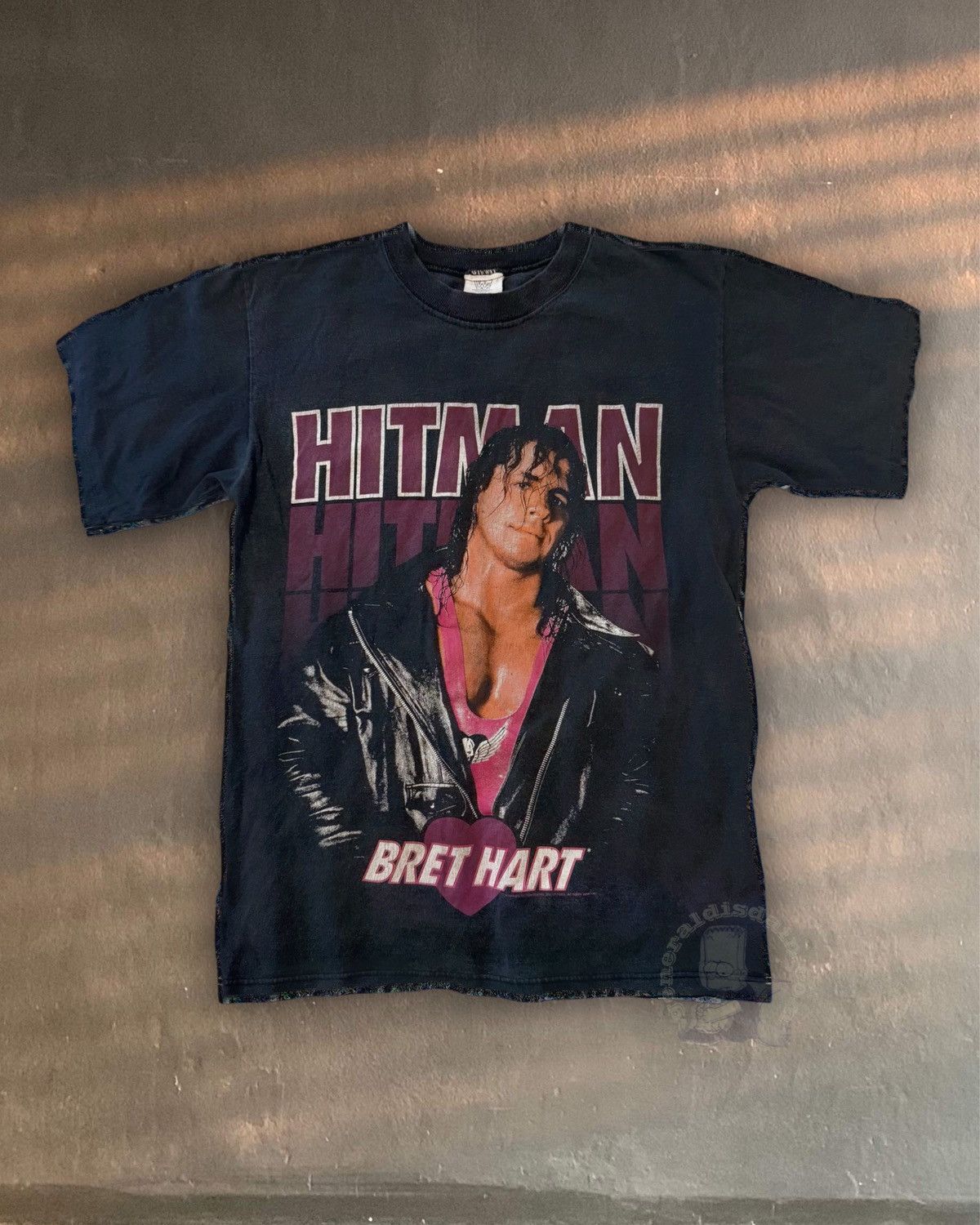 WWF RARE 90s bret hart the hitman 1993 wrestling thrash sunfaded Size US S / EU 44-46 / 1 - 1 Thumbnail