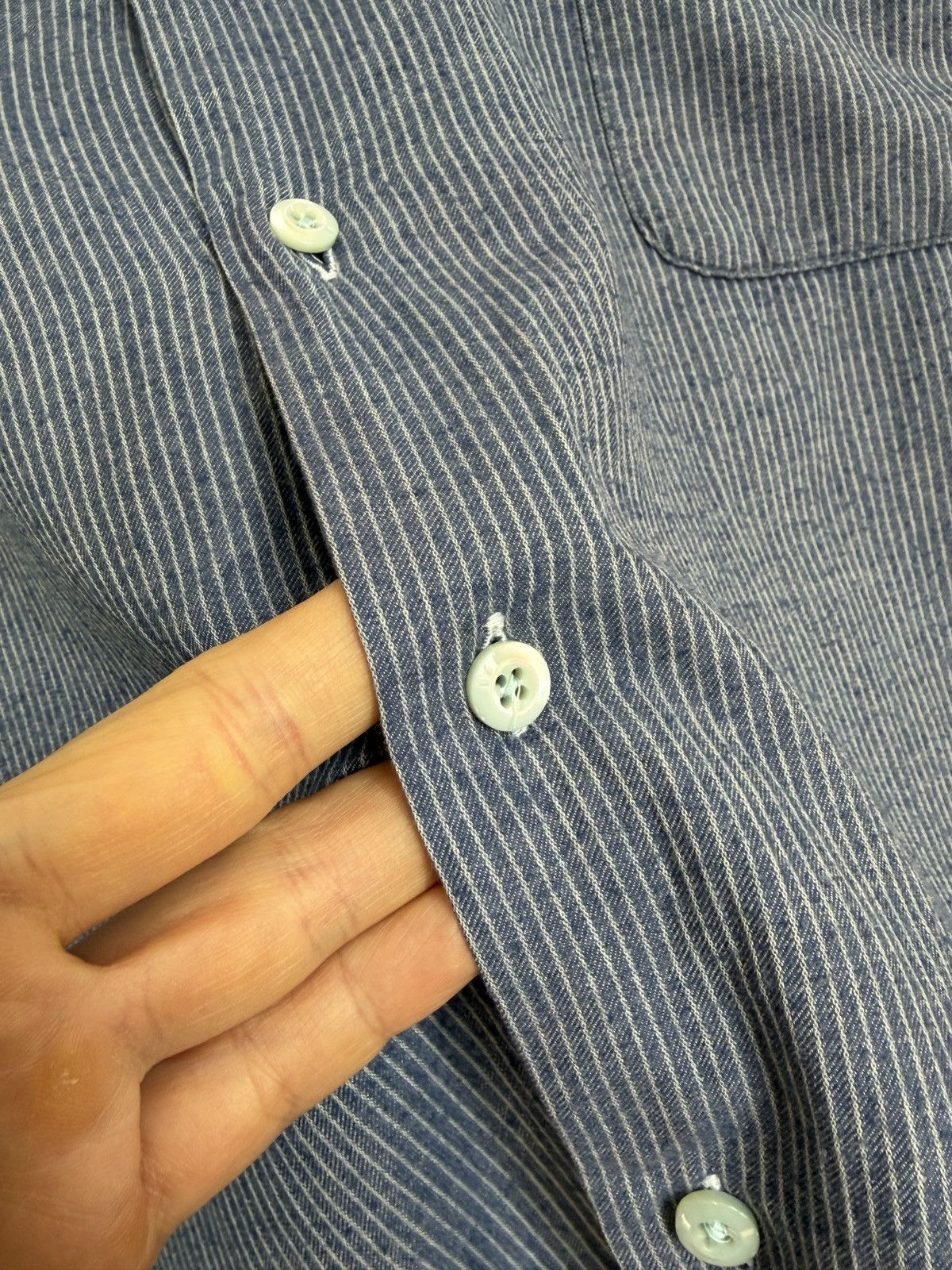 Other Bolzonella Blue Pinstripe Cotton Supersoft Shirt Size US L / EU 52-54 / 3 - 10 Thumbnail