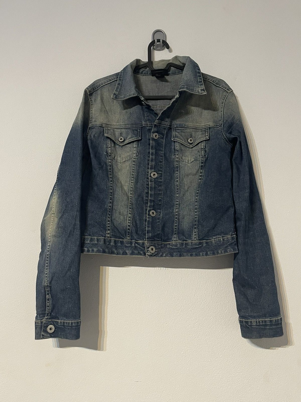 Diesel × Vintage Diesel denim vintage baggy street style bomber jacket Size L / US 10 / IT 46 - 1 Thumbnail